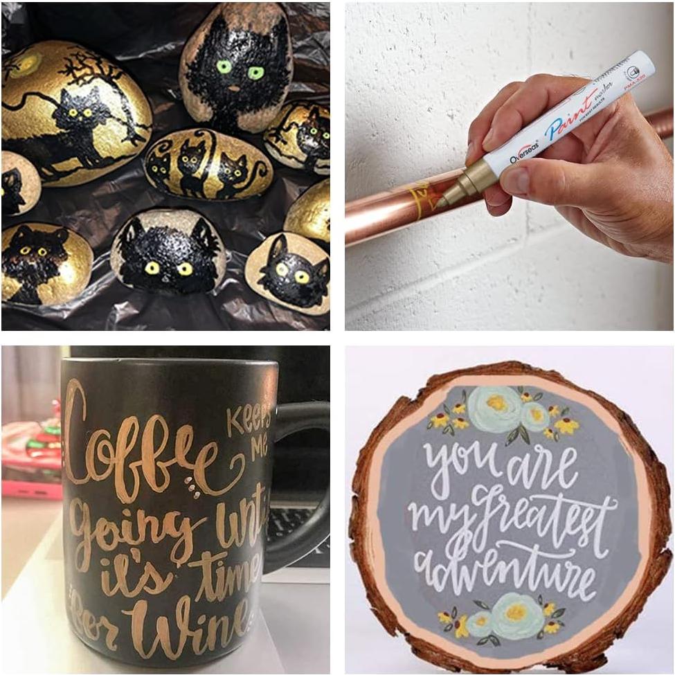 Marcadores Permanentes de Pintura Overseas - 2 Unidades Negros