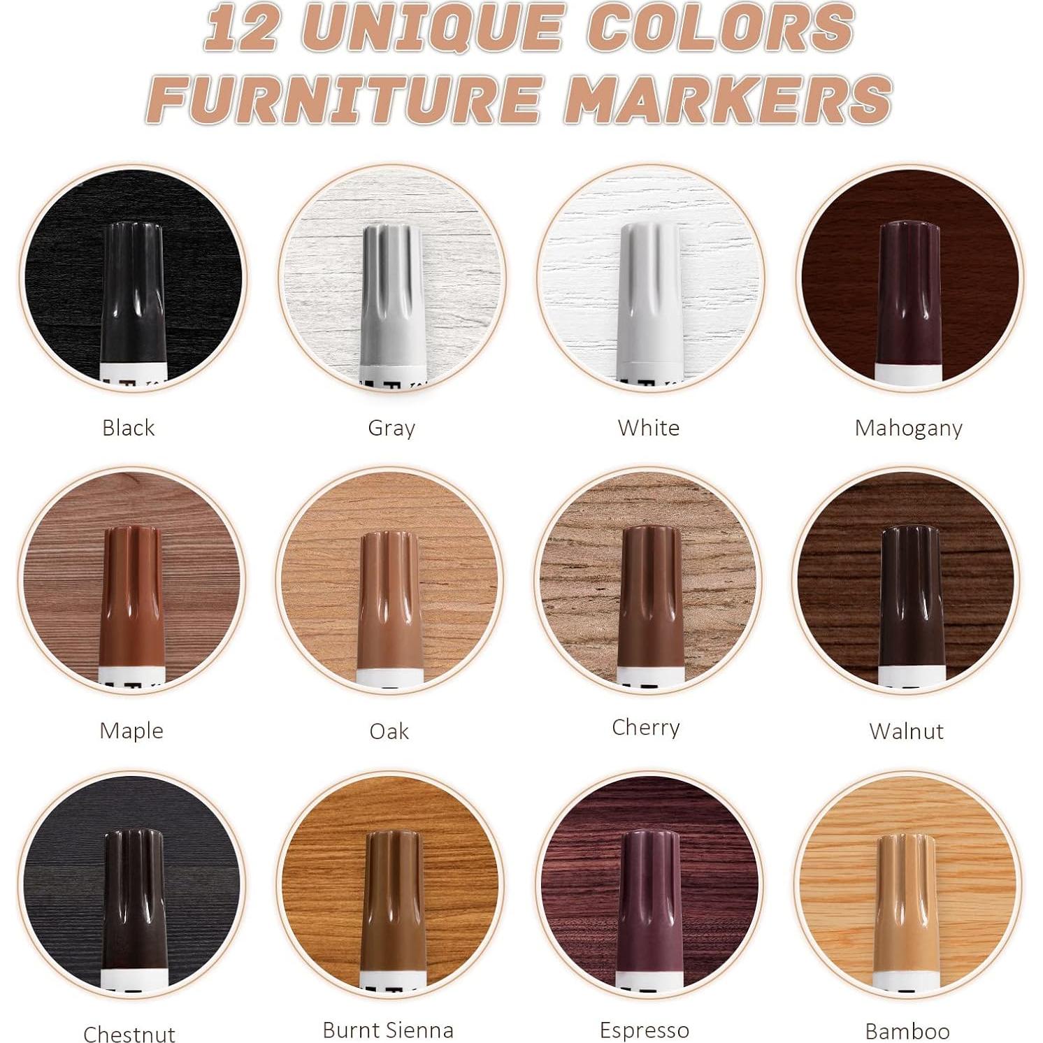 Kit de Marcadores de Retoque SEISSO para Madera - 12 Colores