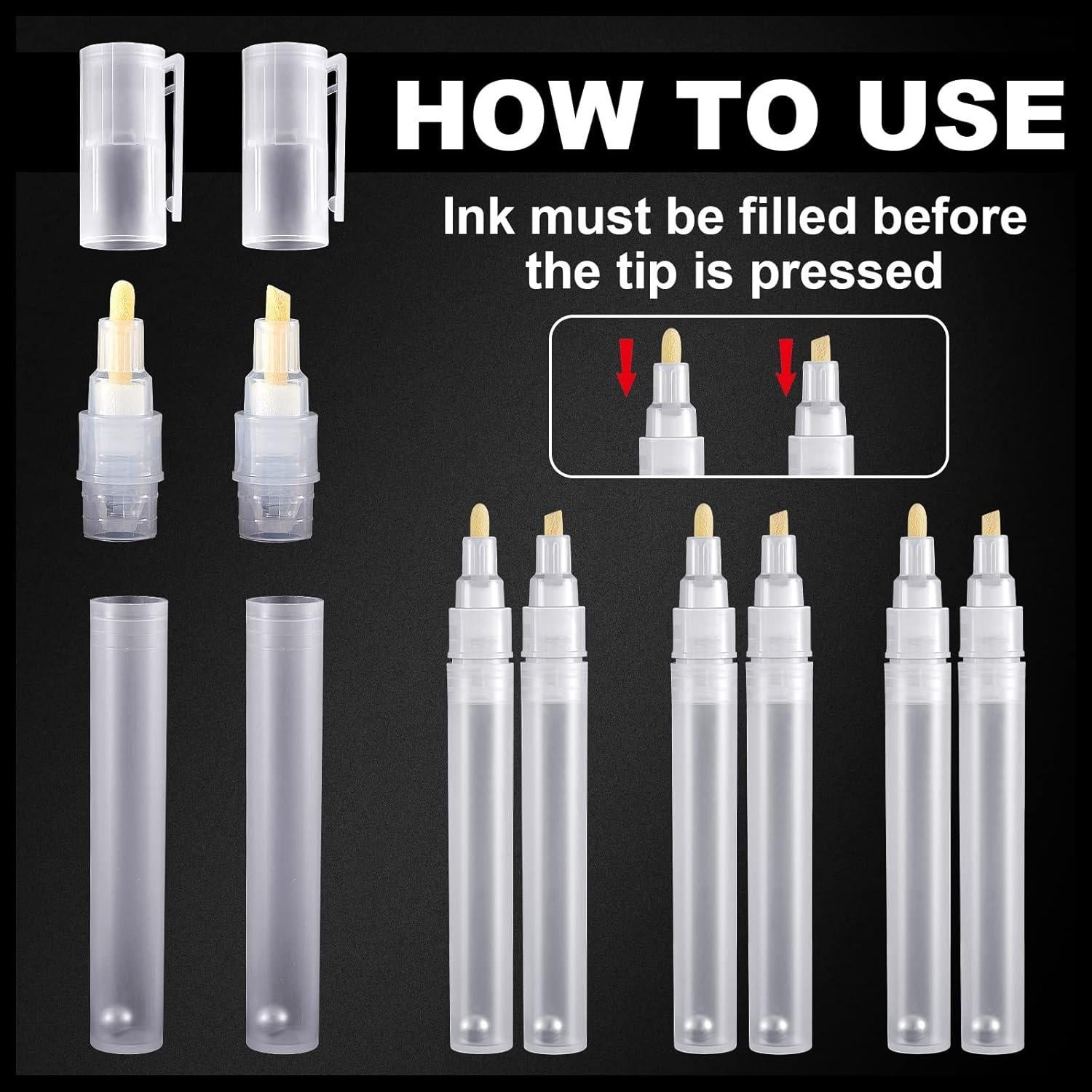 Juego de 6 bolígrafos de pintura rellenables Sepamoon 3-6 mm