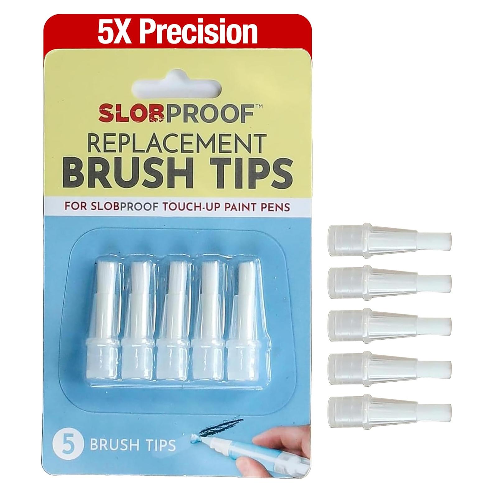 Puntas de cepillo de repuesto Slobproof para bolígrafos de pintura - Paquete de 5