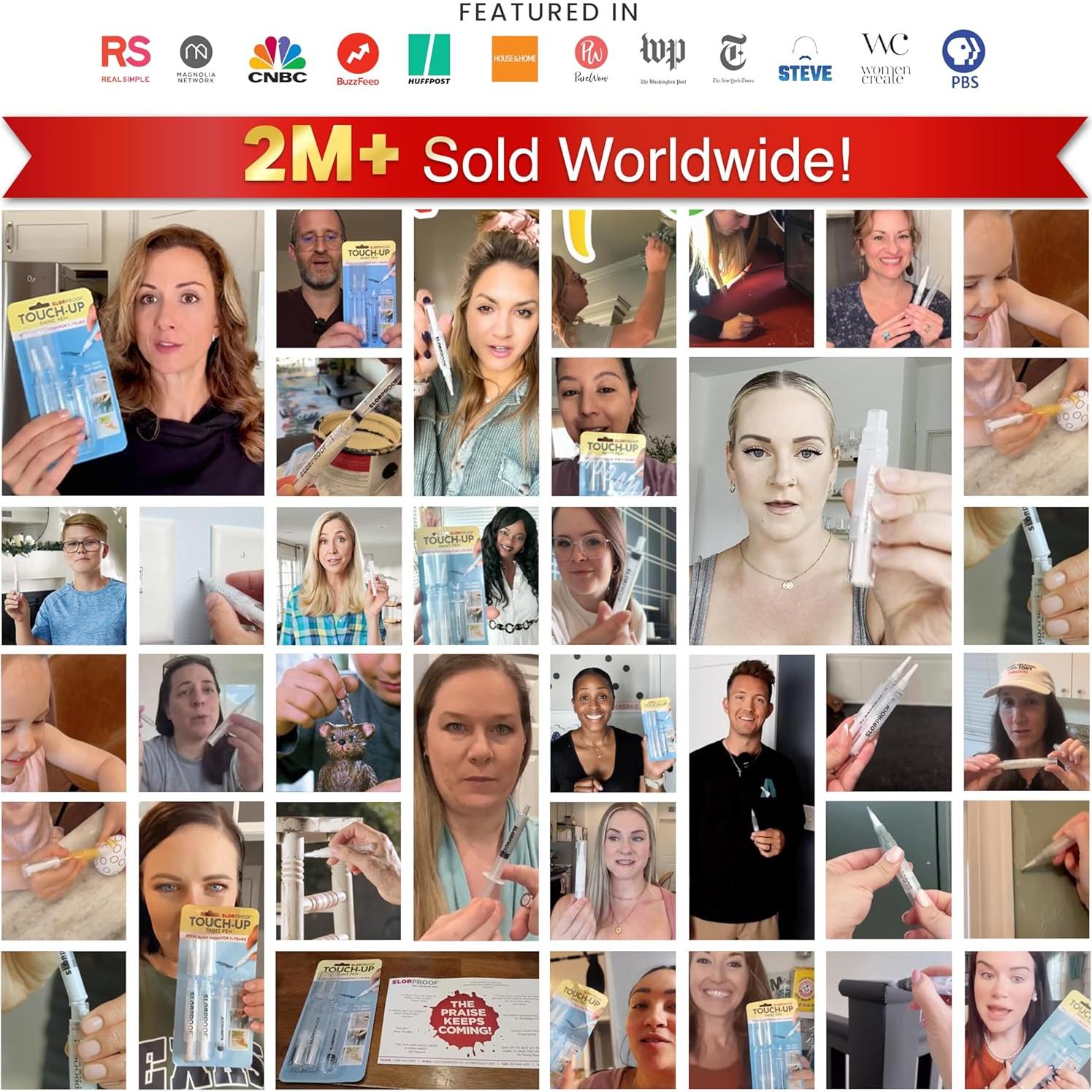 Puntas de cepillo de repuesto Slobproof para bolígrafos de pintura - Paquete de 5