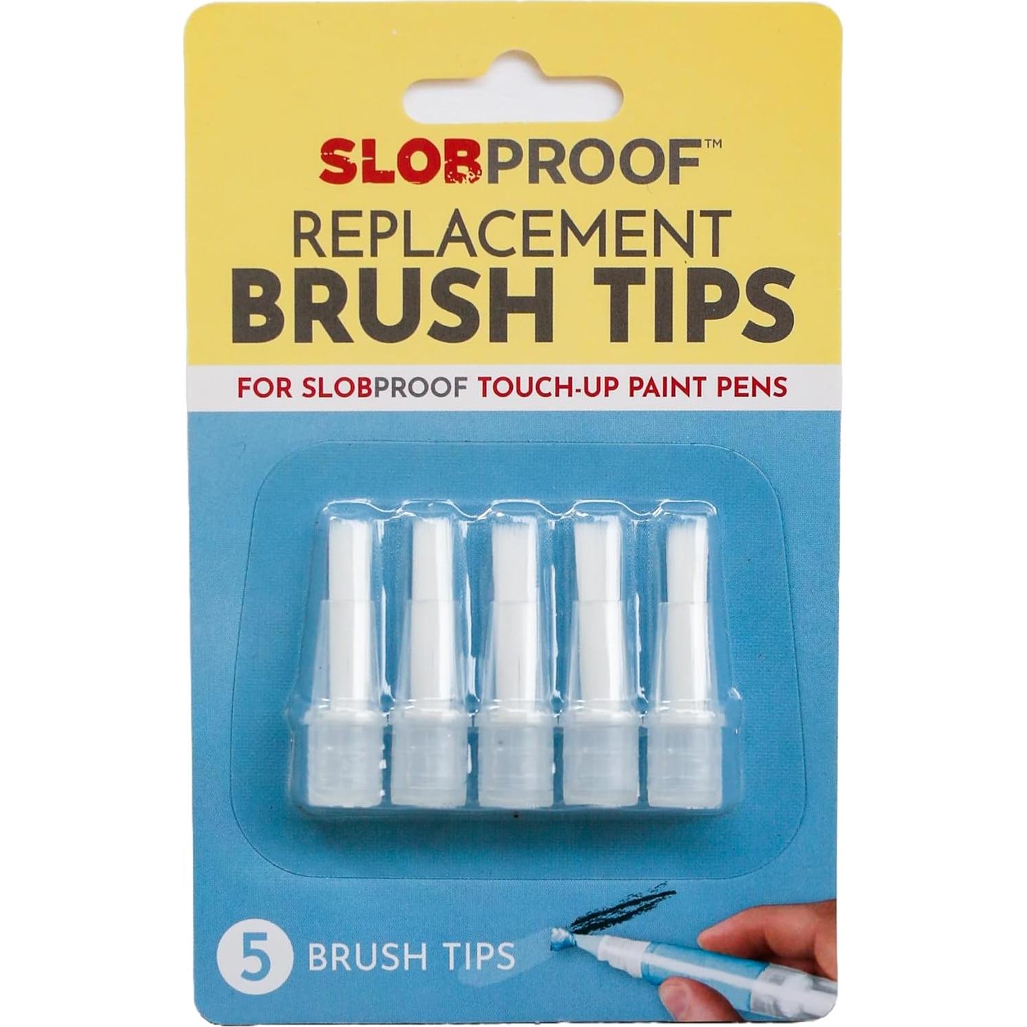 Puntas de cepillo de repuesto Slobproof para bolígrafos de pintura - Paquete de 5