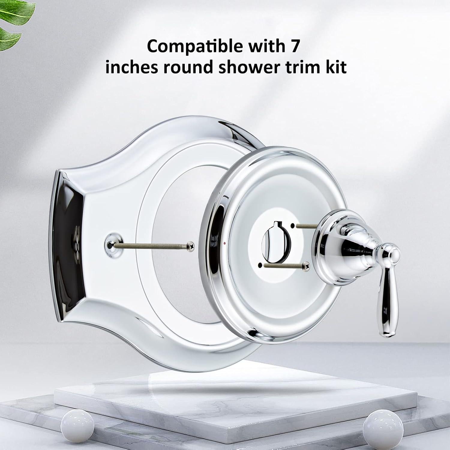 Placa de Cubierta de Ducha Tearel Cromo para 1 Manija