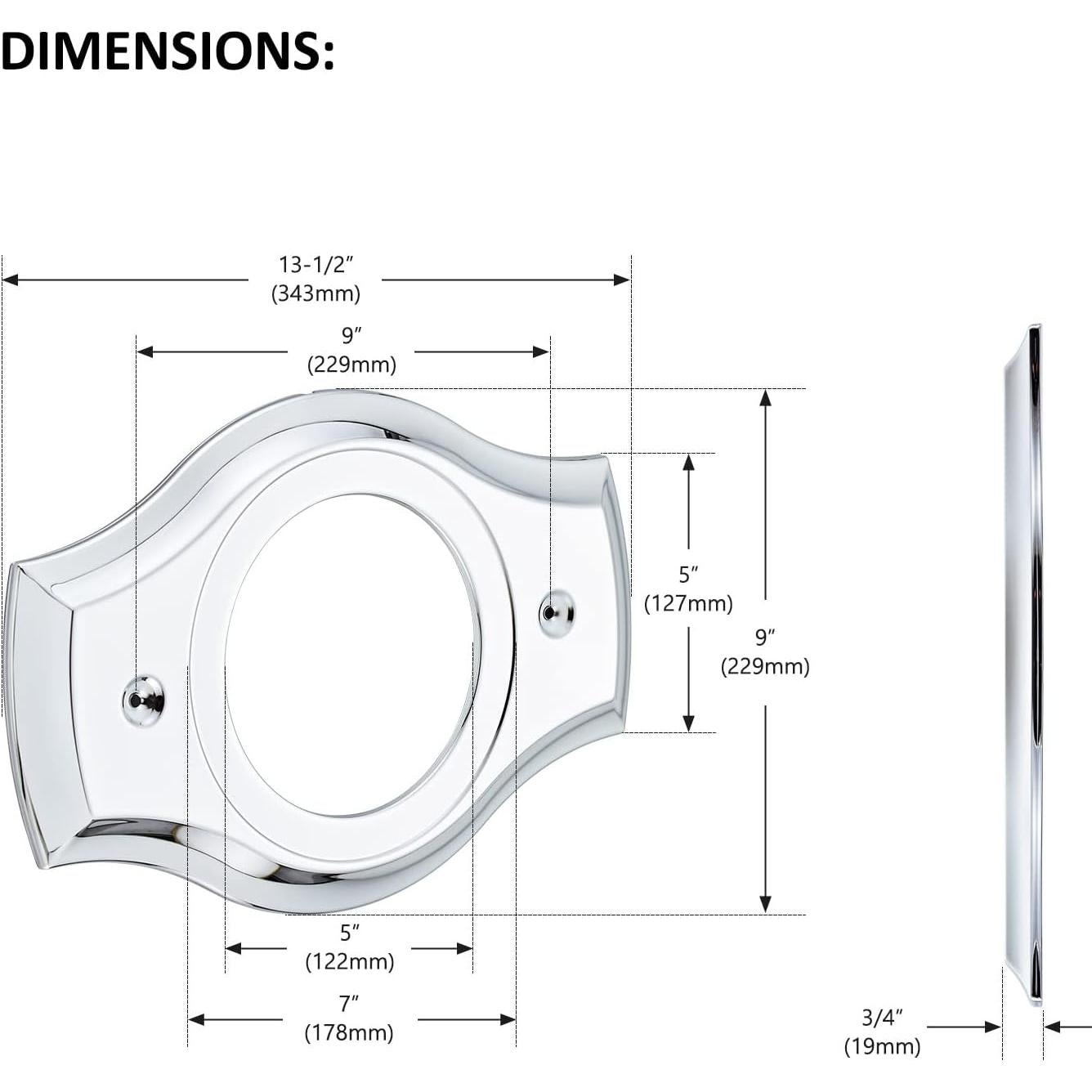 Placa de Cubierta de Ducha Tearel Cromo para 1 Manija