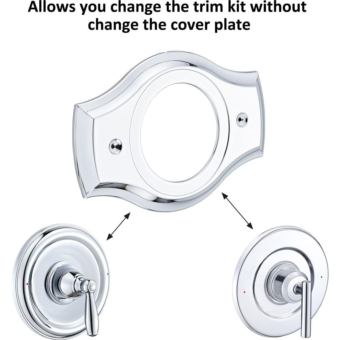 Placa de Cubierta de Ducha Tearel Cromo para 1 Manija