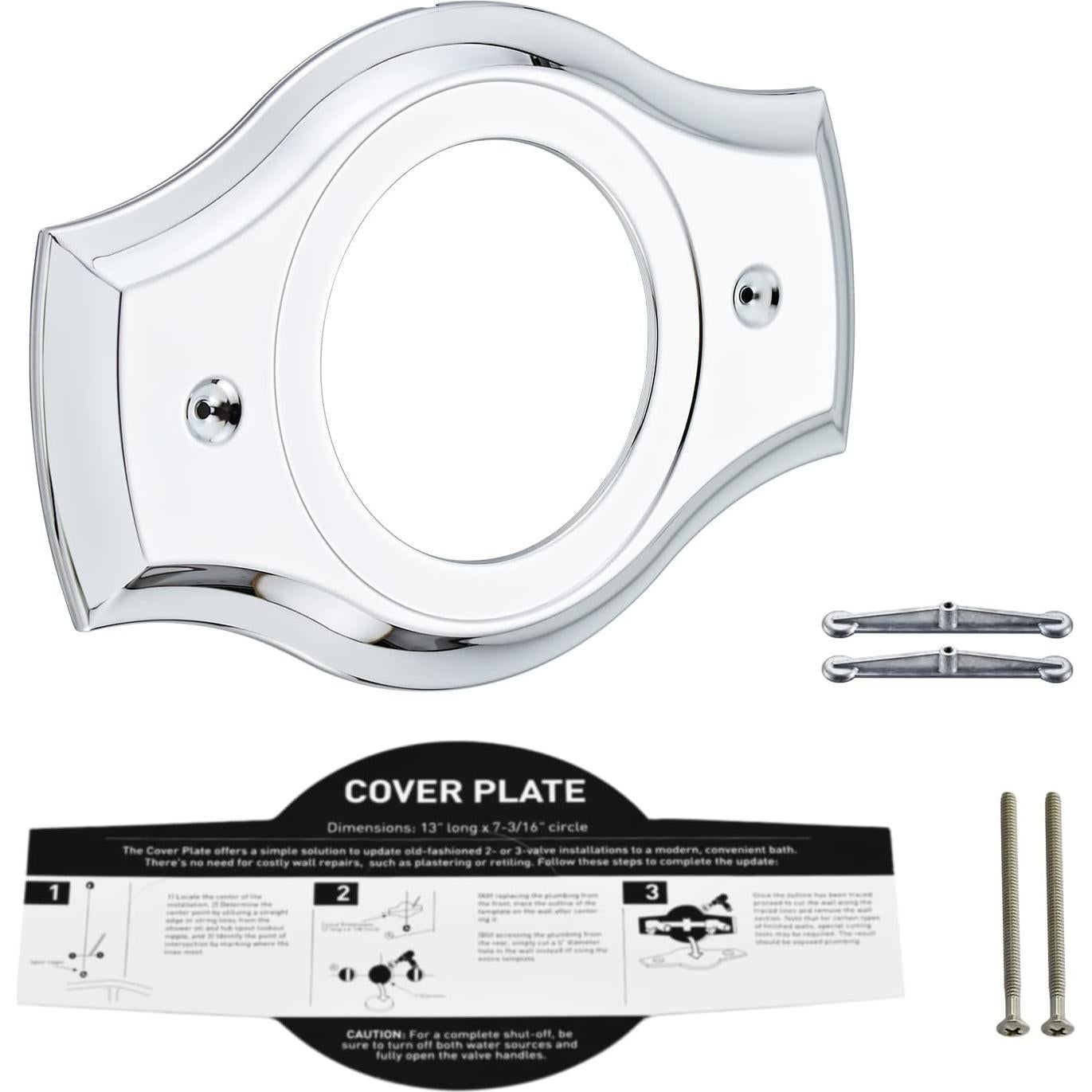 Placa de Cubierta de Ducha Tearel Cromo para 1 Manija