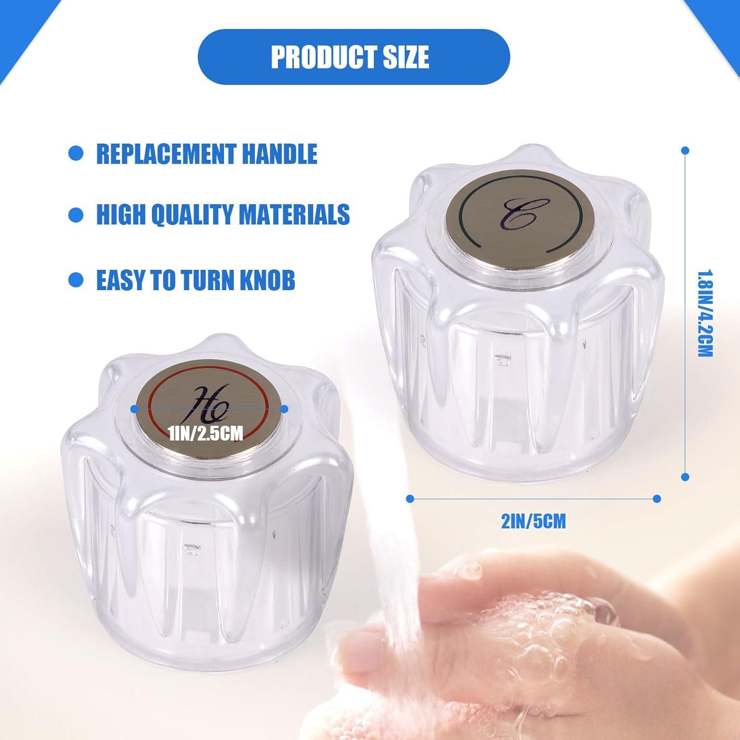 Perillas de Ducha de Acrílico Transparente Ryutain 2 Piezas