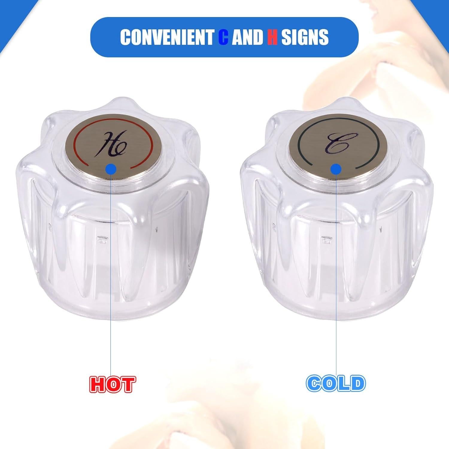 Perillas de Ducha de Acrílico Transparente Ryutain 2 Piezas