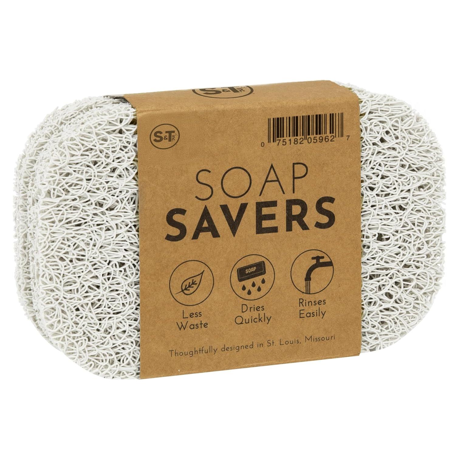 Soporte de Jabón en Barra S&T INC. Paquete de 4 Blanco 10.2x7.4 cm