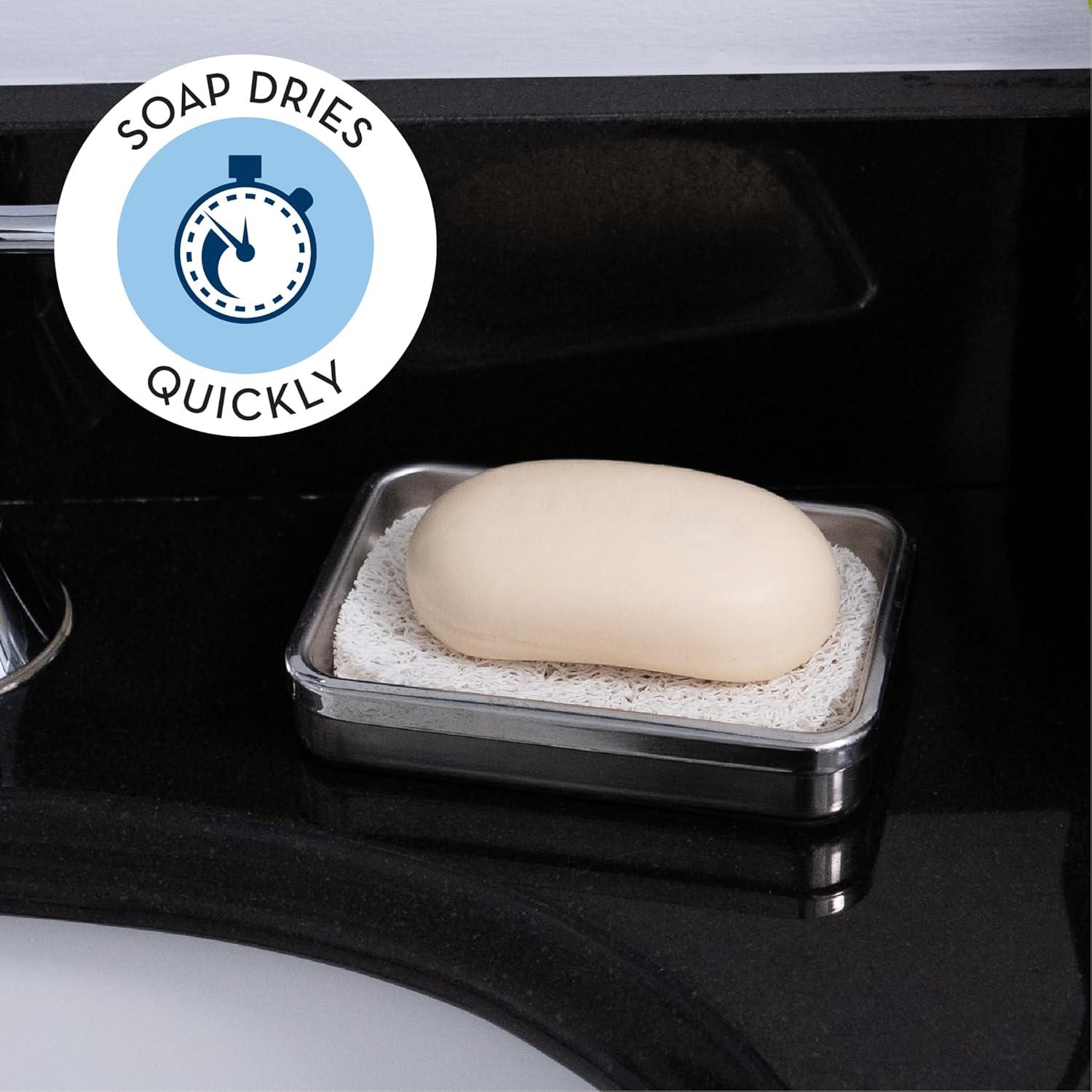 Soporte de Jabón en Barra S&T INC. Paquete de 4 Blanco 10.2x7.4 cm