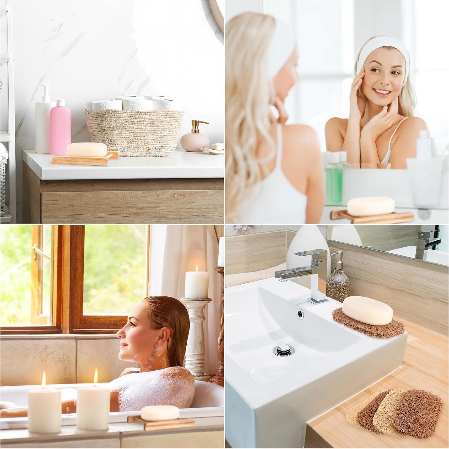 Juego de 90 Piezas Ahorra Jabón Irenare con Soporte de Madera