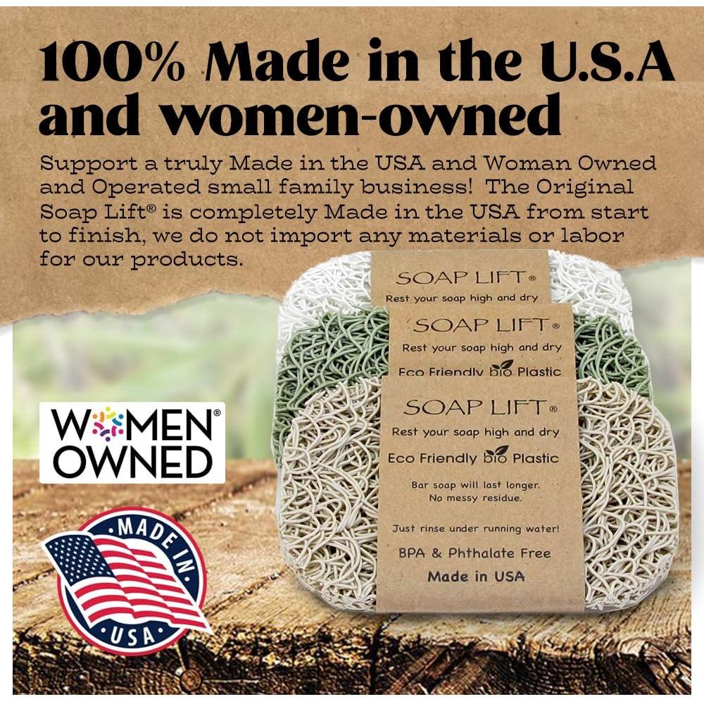 Juego de 3 Soportes para Jabón Soap Lift - Salvia, Blanco, Hueso