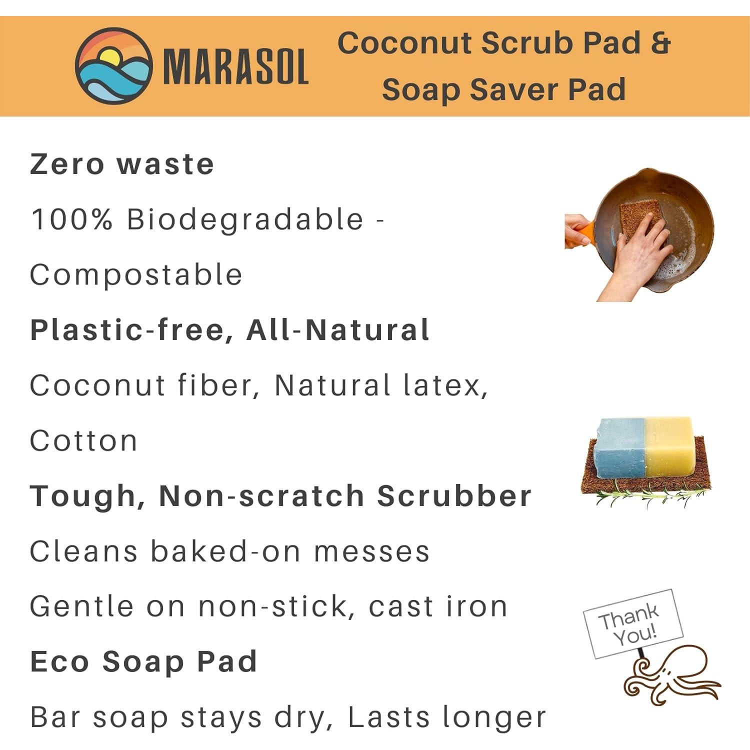 Almohadillas de Fregar Marasol - 2 Piezas de Coco Compostable