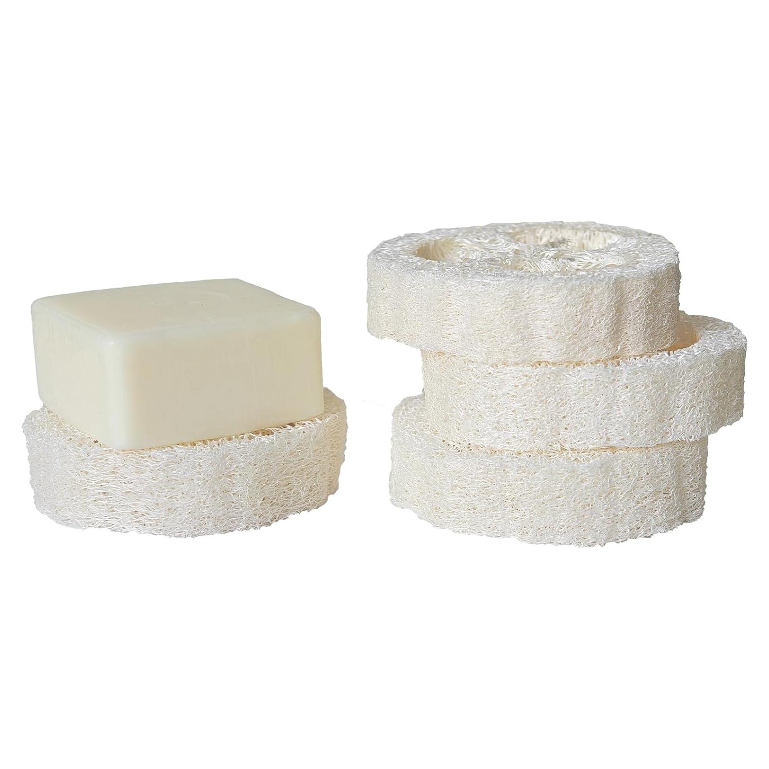 Soporte de Jabón Natural de Luffa Fougin - 4 Almohadillas