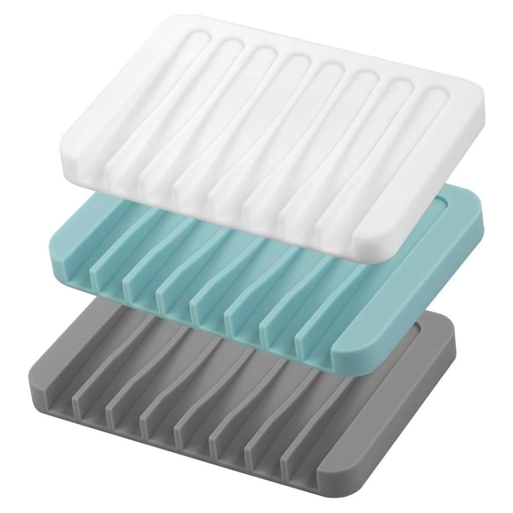 Soporte de Jabón EOYCPM 3 Piezas Silicona Antideslizante