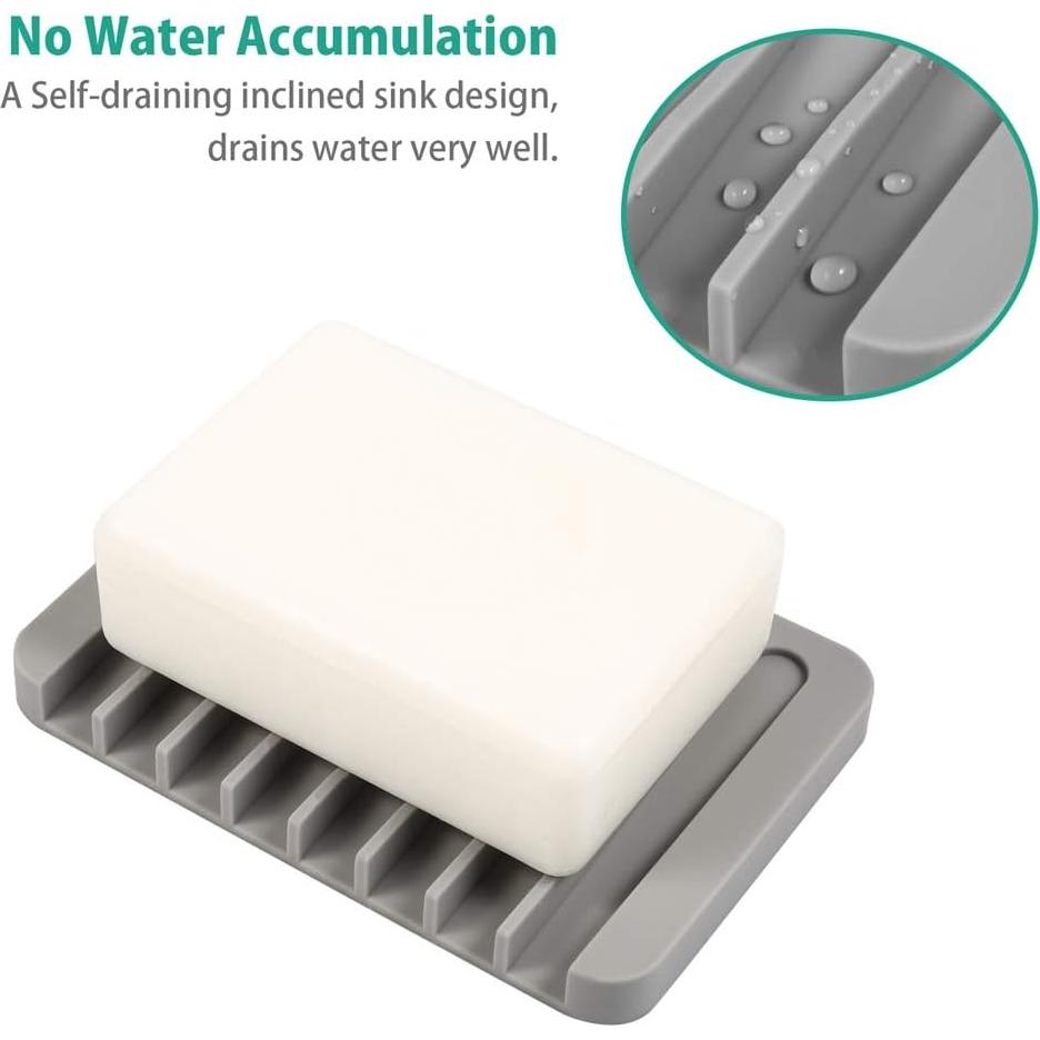 Soporte de Jabón EOYCPM 3 Piezas Silicona Antideslizante