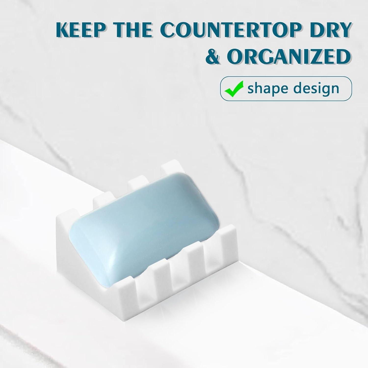 Plato de Jabón de Silicona Coipdfty con Drenaje 11x6.5cm Blanco