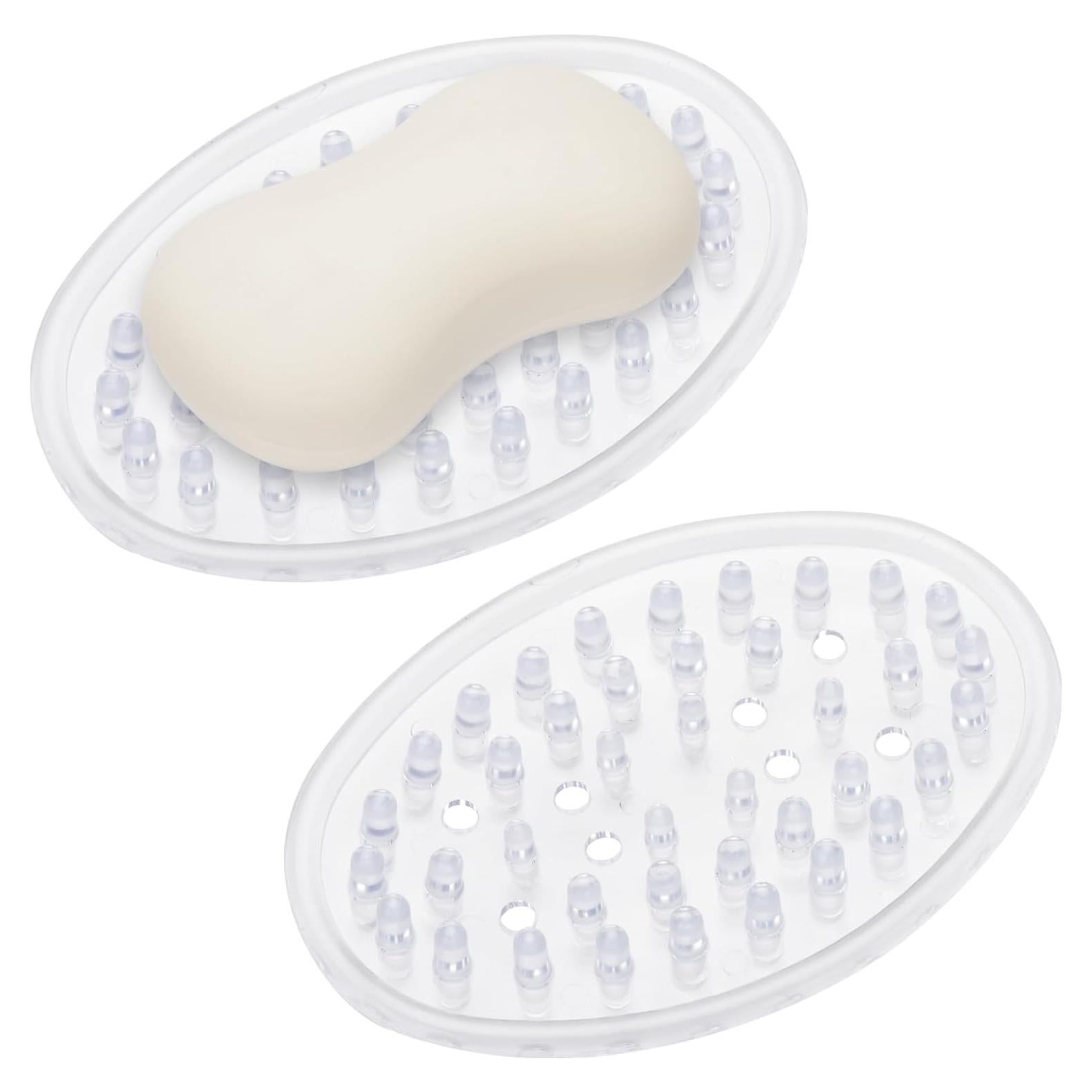 Plato de Jabón de Plástico Claro Sankoly - 2 Piezas, Drenante