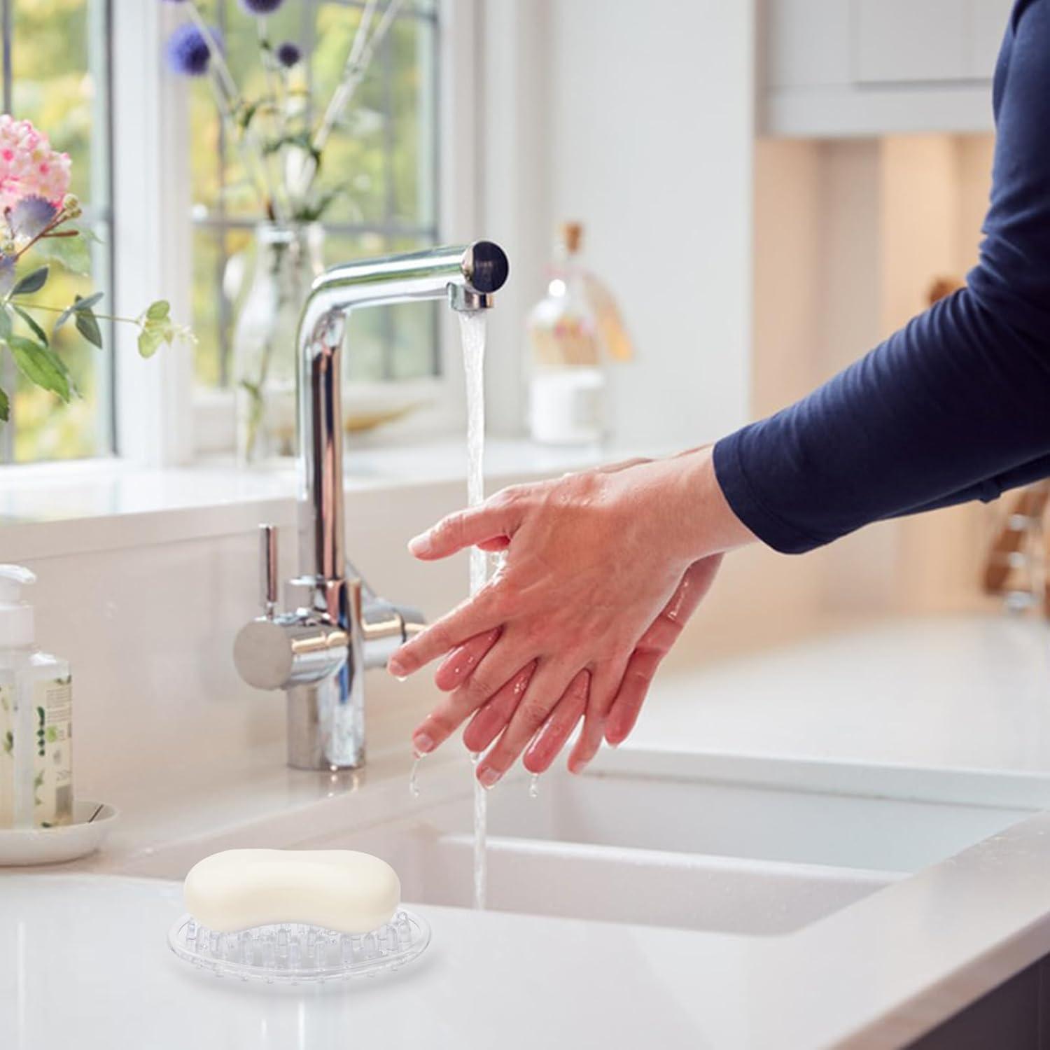 Plato de Jabón de Plástico Claro Sankoly - 2 Piezas, Drenante