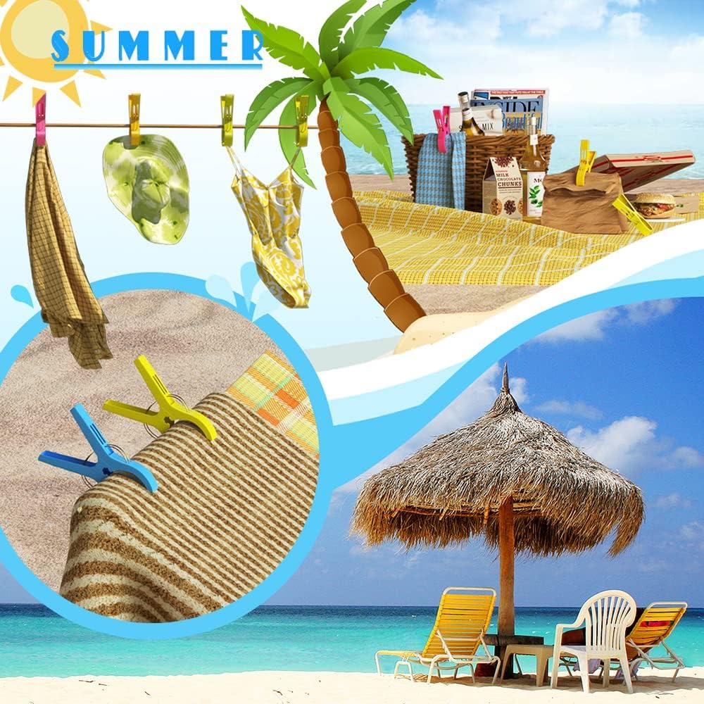 Pinzas de Toalla de Playa Danmu Multicolor 8 Piezas 10.4 cm