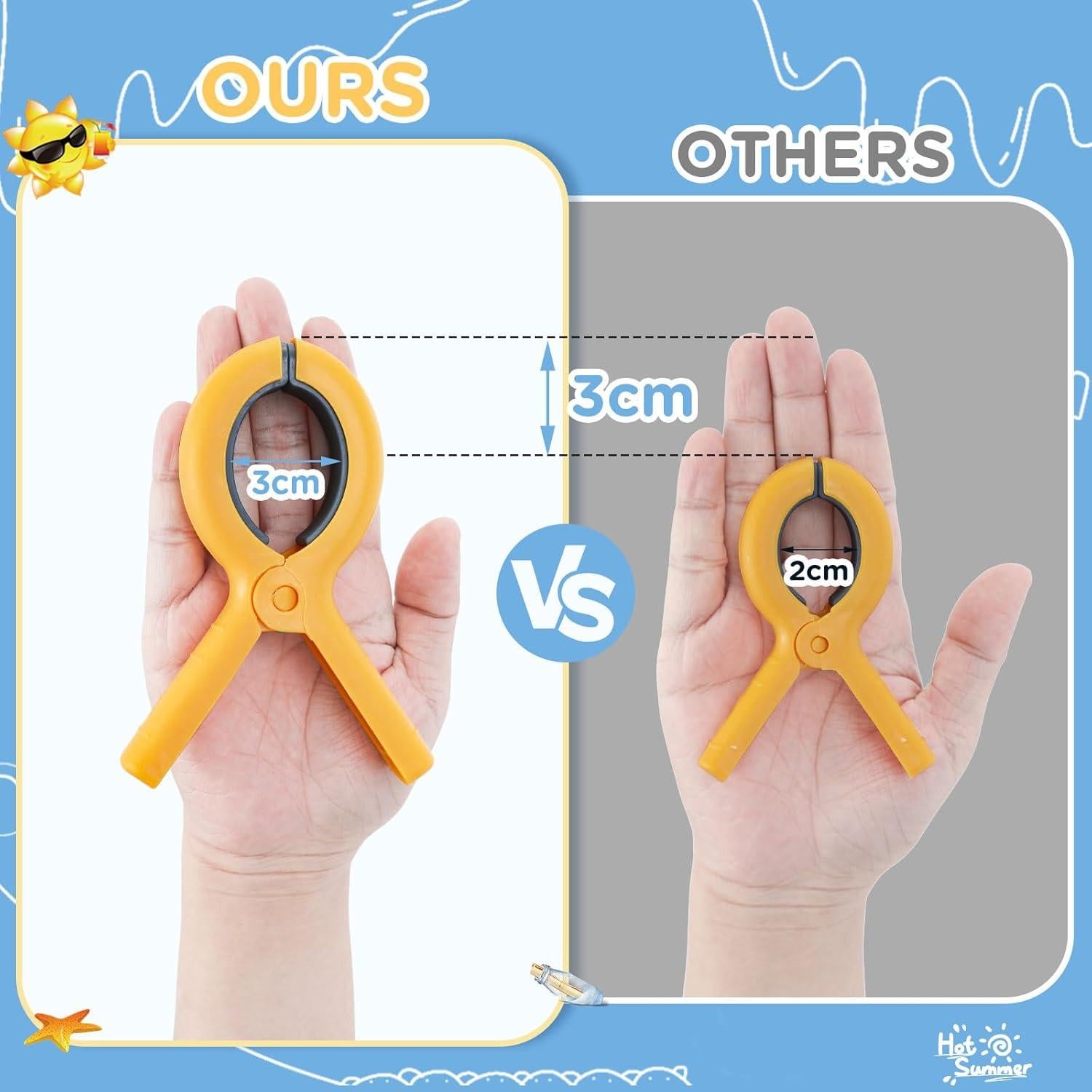 Pinzas de Toalla de Playa Grandes Gomedi 12.95 cm Paquete de 8