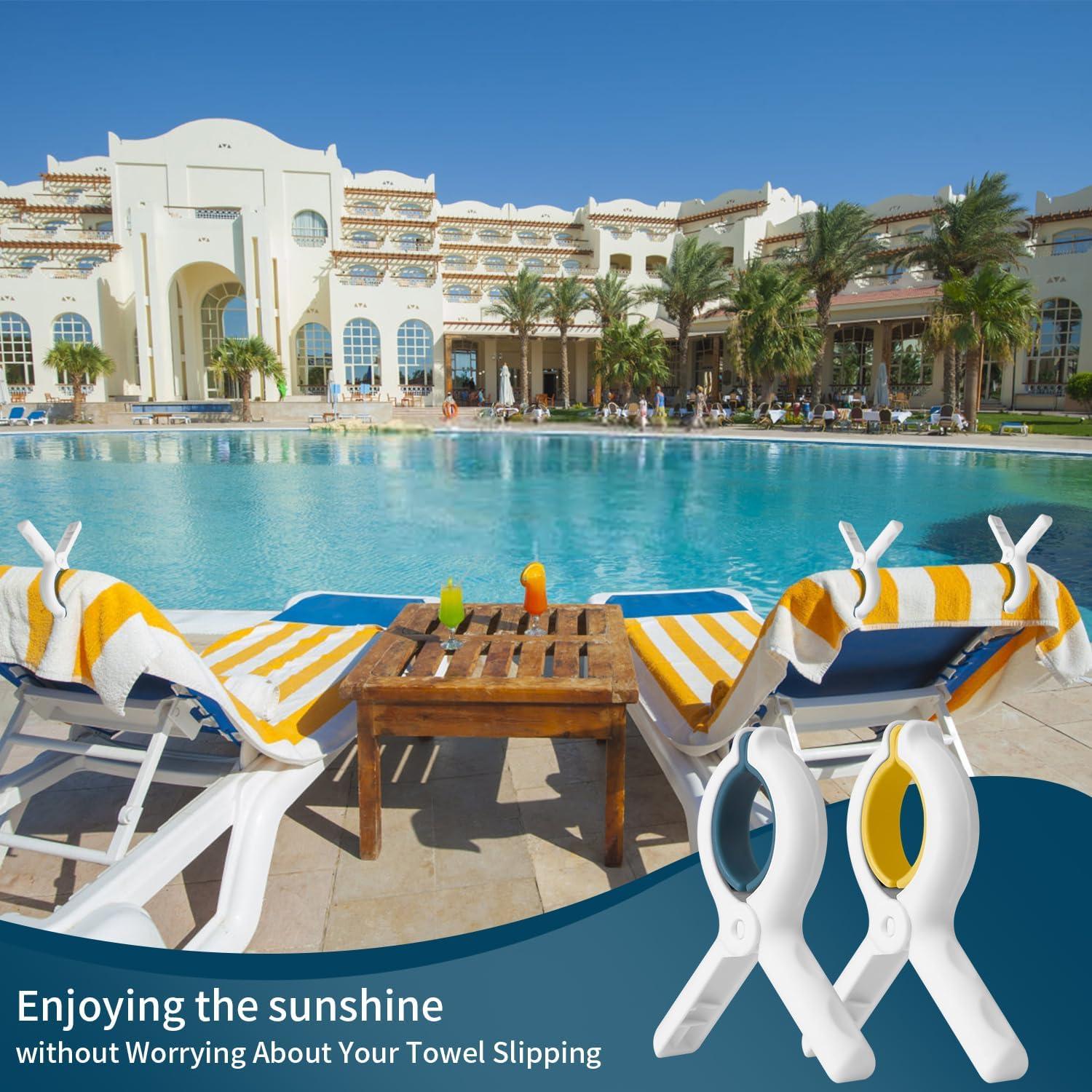 Pinzas para Toallas de Playa erduoduo - 8 Piezas Colores Brillantes