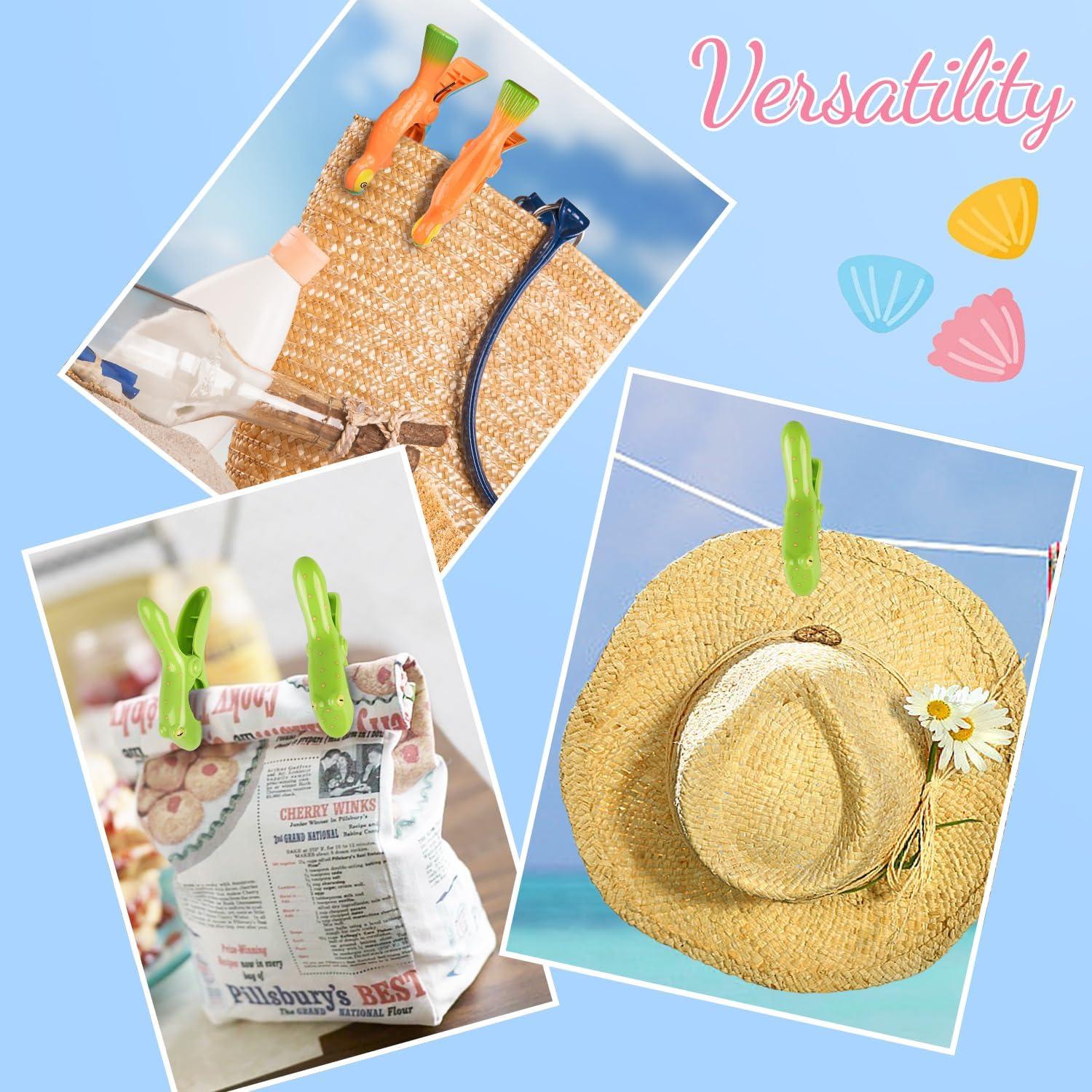 Pinzas Jumbo Sopito para Toallas de Playa Set de 4 - Flamingo y Loro