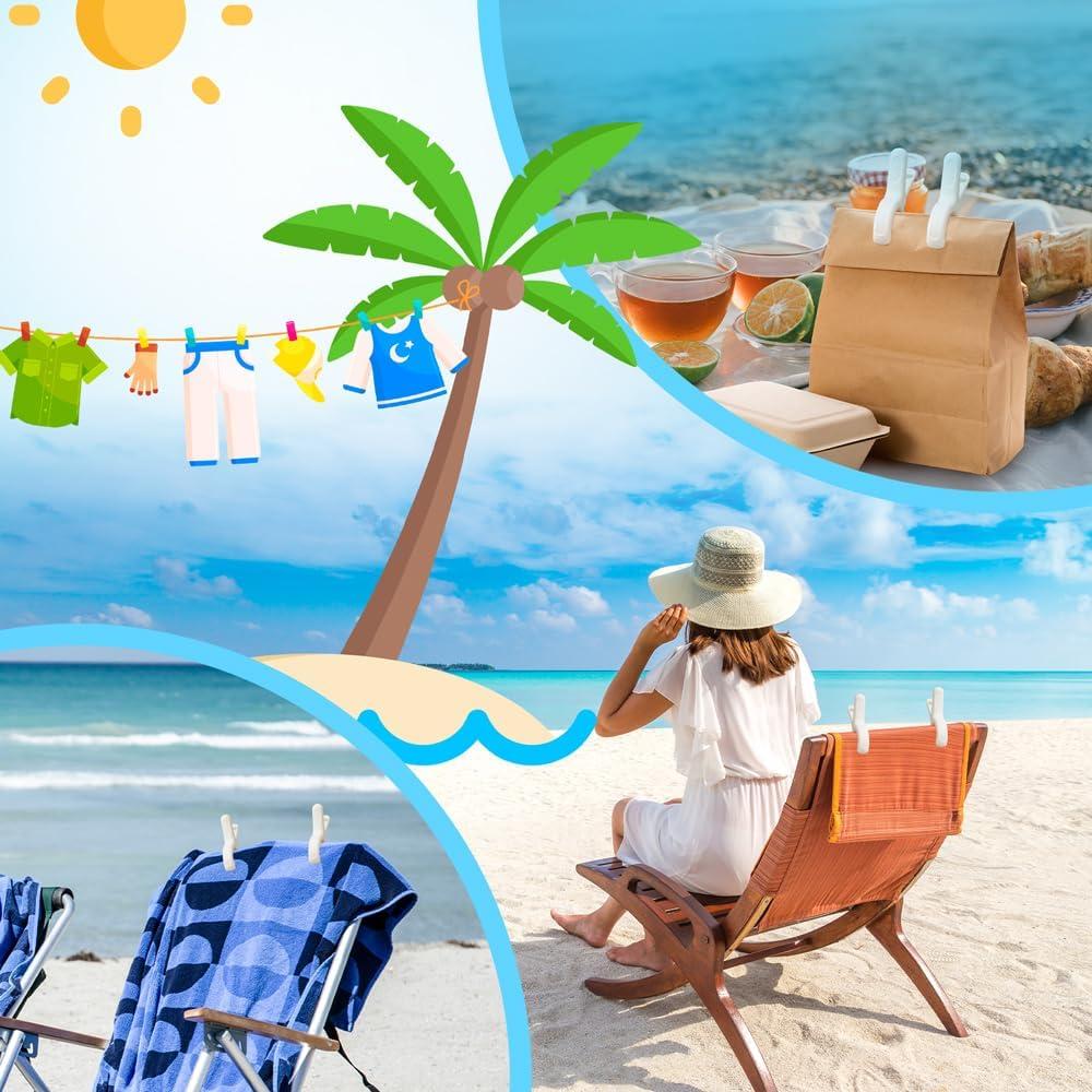 Pinzas para Toallas de Playa Minyaluck 12 Pcs Antideslizantes