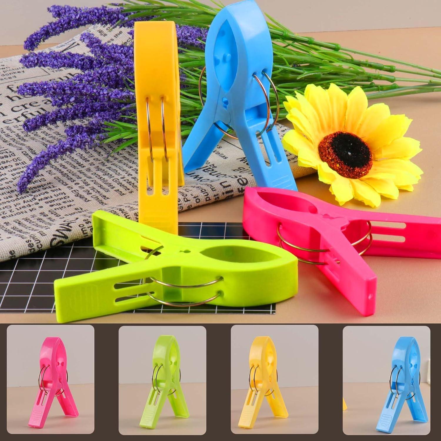 16 Clips de Toalla de Playa ESFUN - Sujetadores Grandes Multicolor