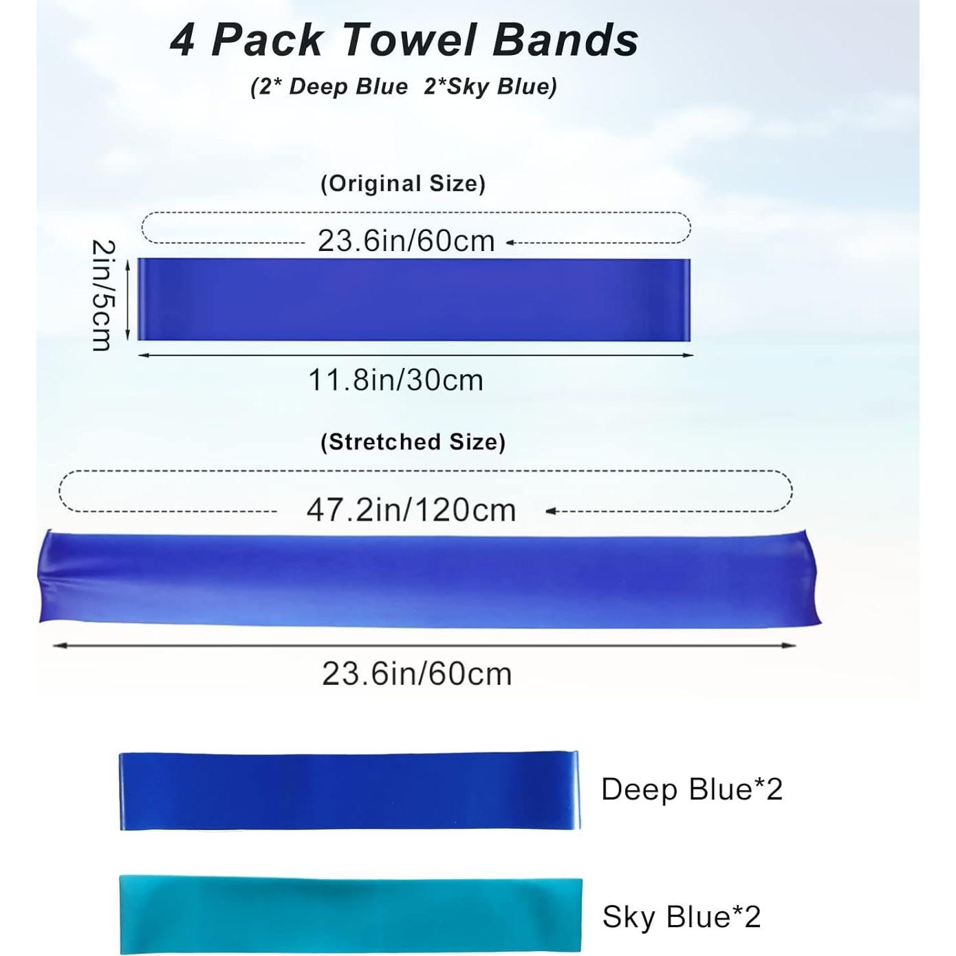 Paquete de 4 bandas para toallas Matenf a prueba de viento