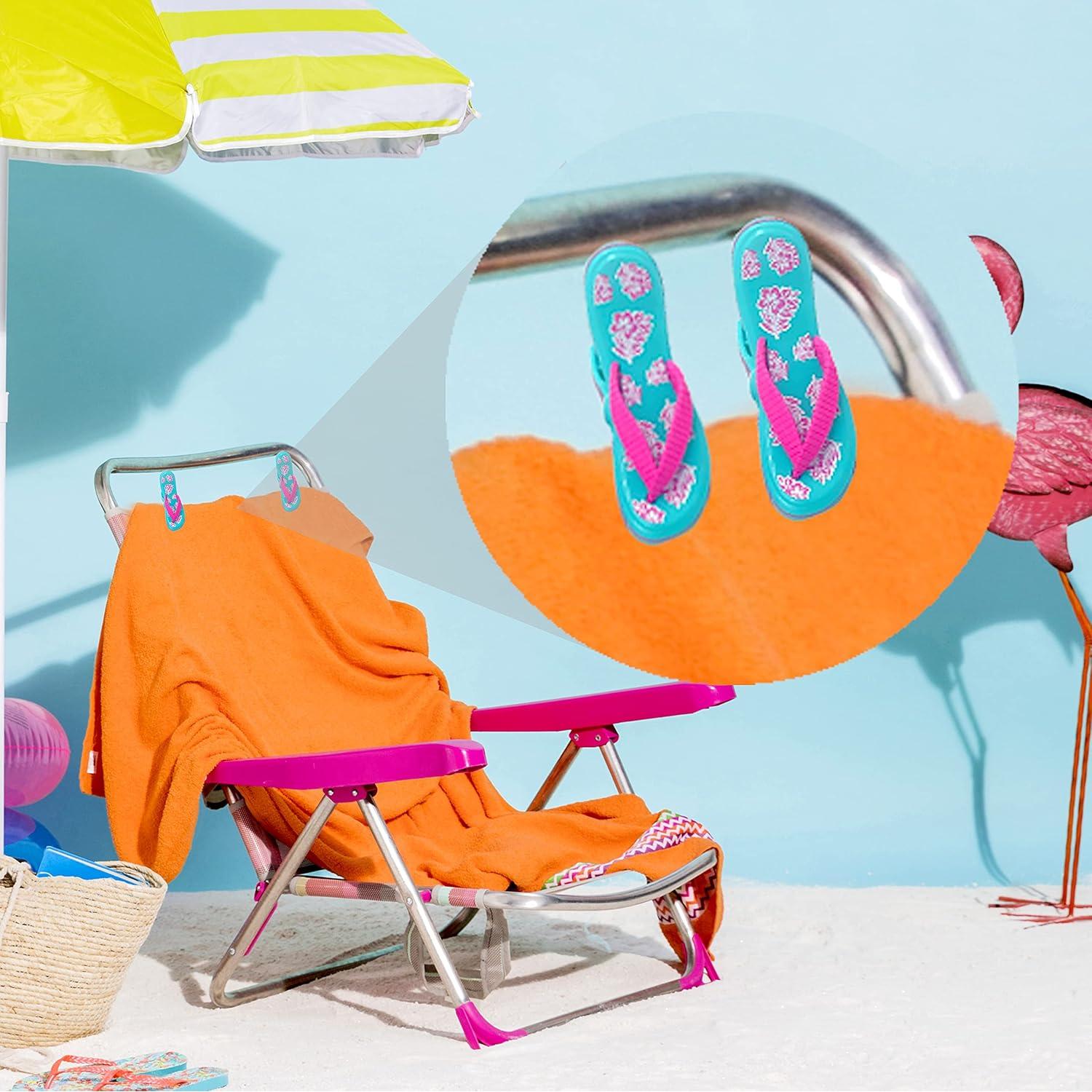 Clips para Toallas de Playa Performore - Correa Rosa, Paquete de 2