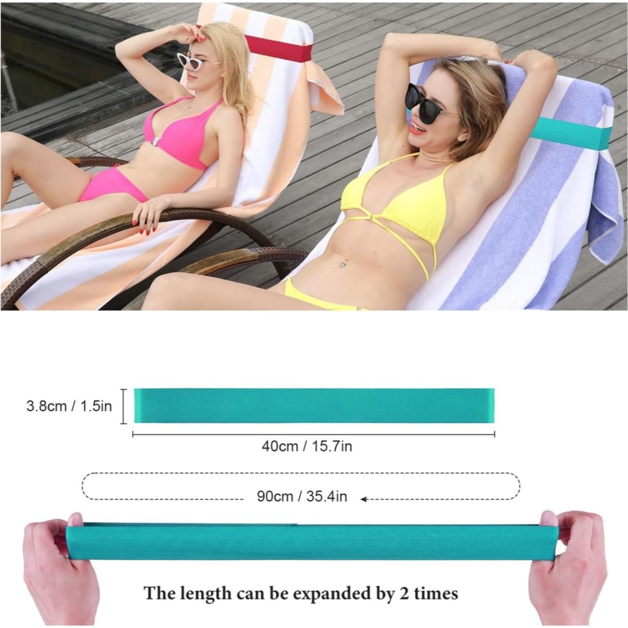 Bandas de Toalla de Playa Tlowesng - Paquete de 4, 88.9 cm