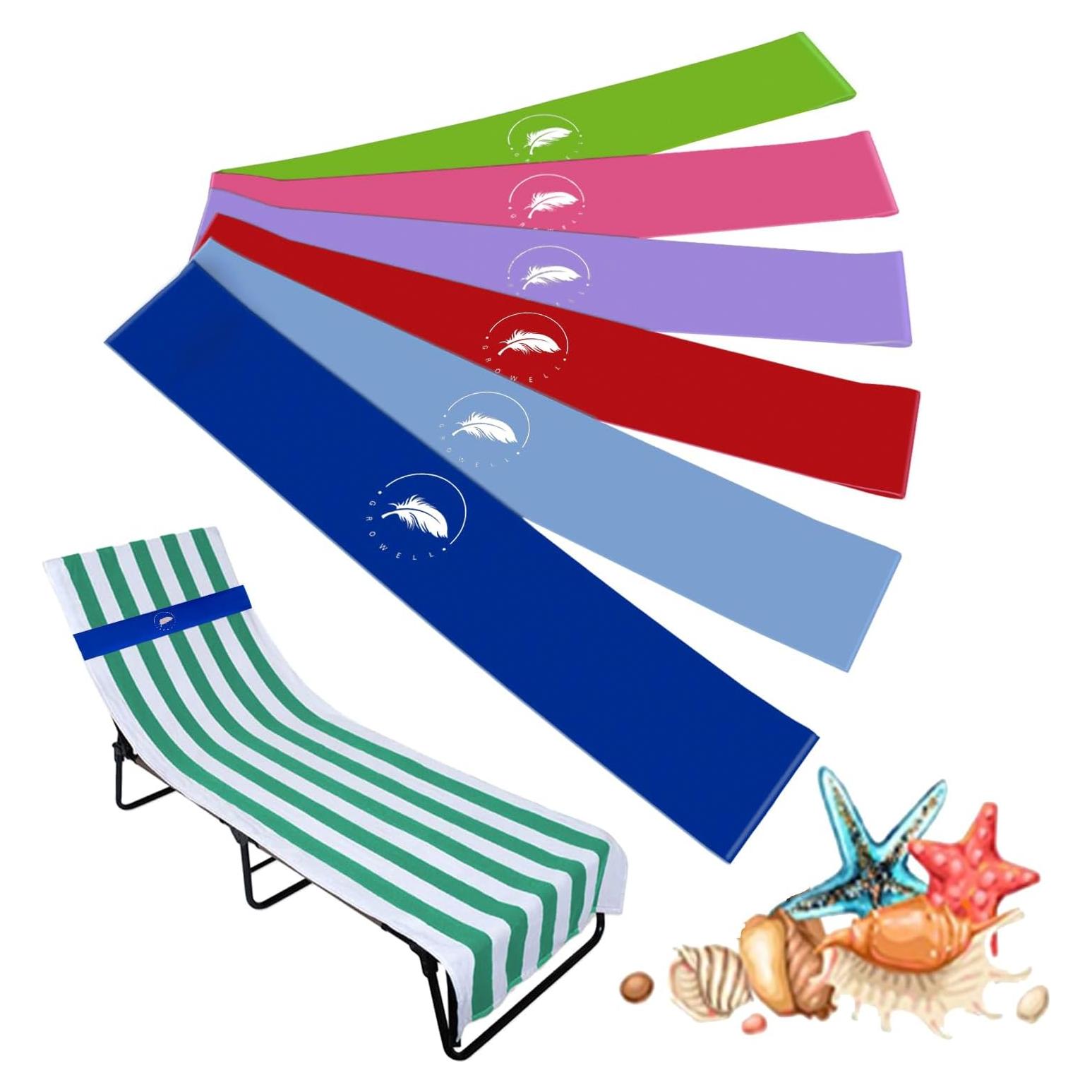 Bandas Elásticas para Toallas de Playa Growell - Paquete de 6