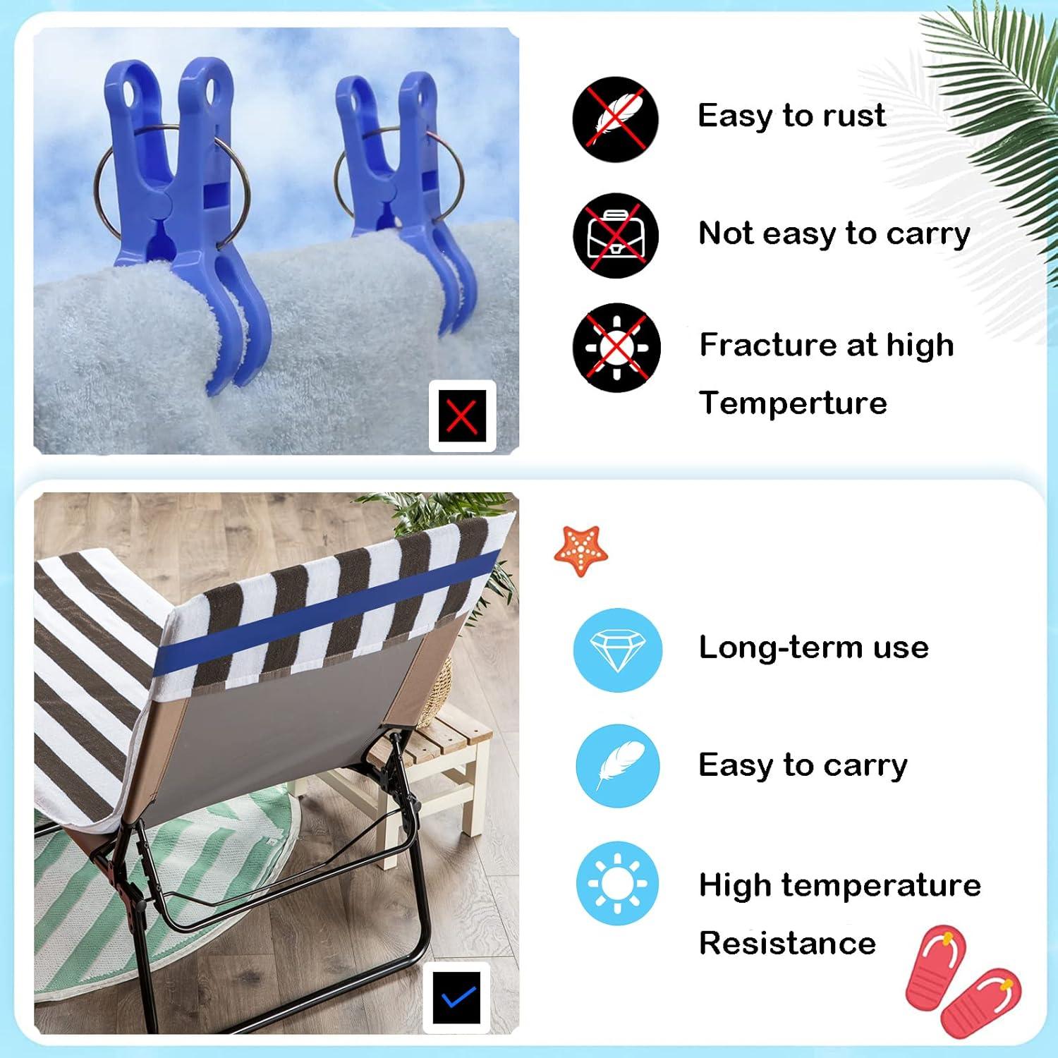 Bandas Elásticas para Toallas de Playa Growell - Paquete de 6