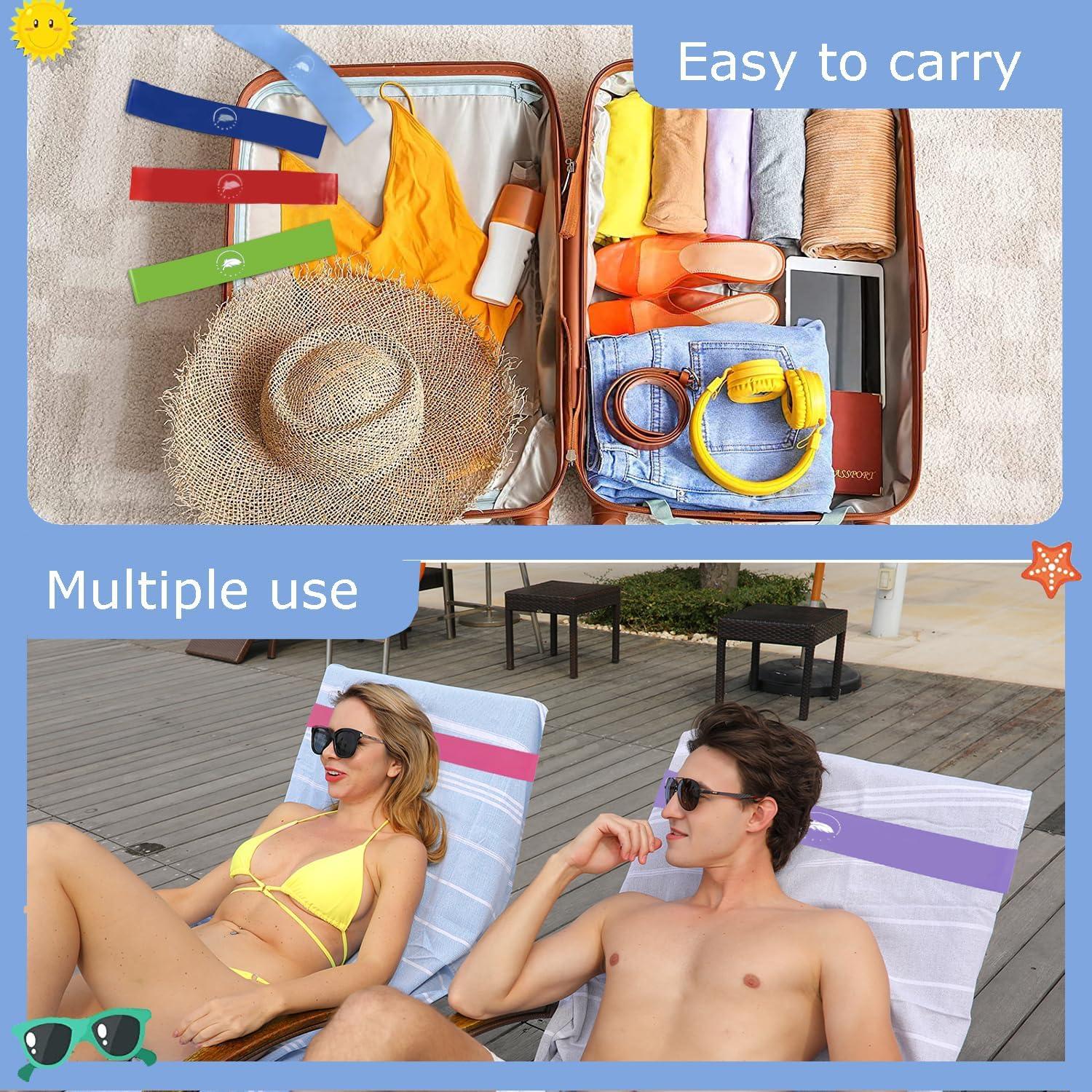 Bandas Elásticas para Toallas de Playa Growell - Paquete de 6