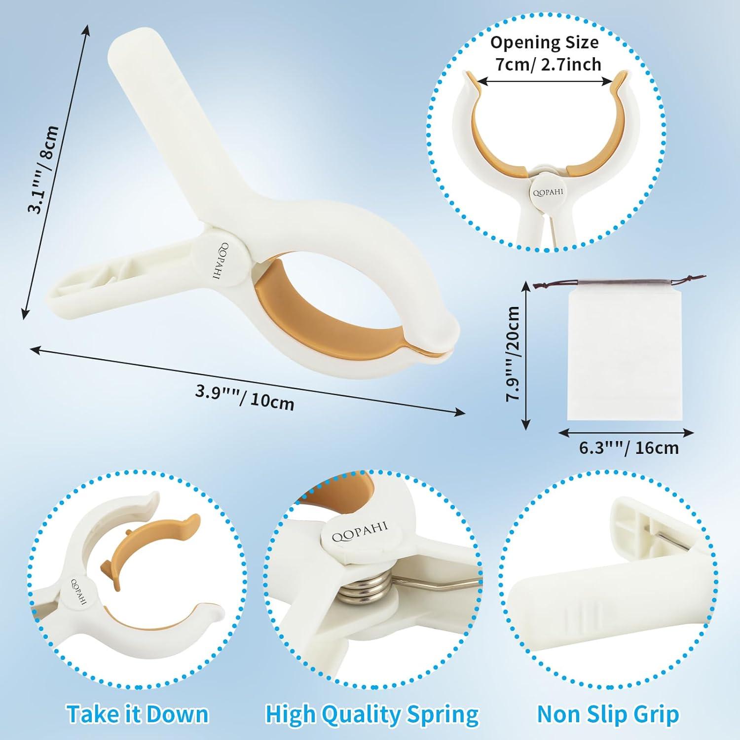 Pinzas para Toallas de Playa QOPAHI - Juego de 8 Clips Antideslizantes