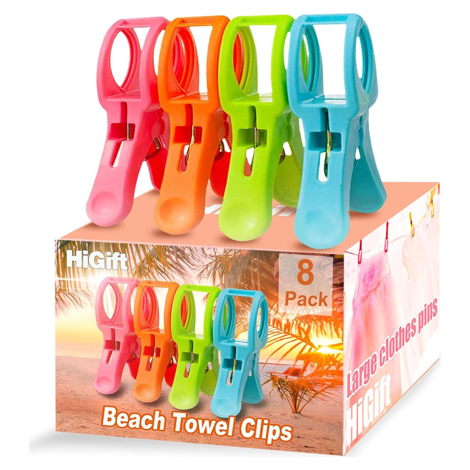 Clips para Toallas de Playa HiGift - Paquete de 8 Unidades