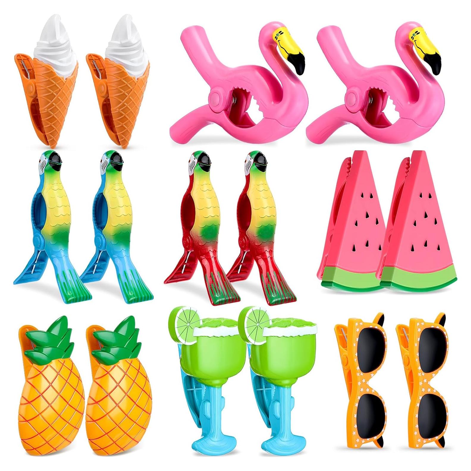 16 Clips para Toallas de Playa Rtteri - Diseño Variado