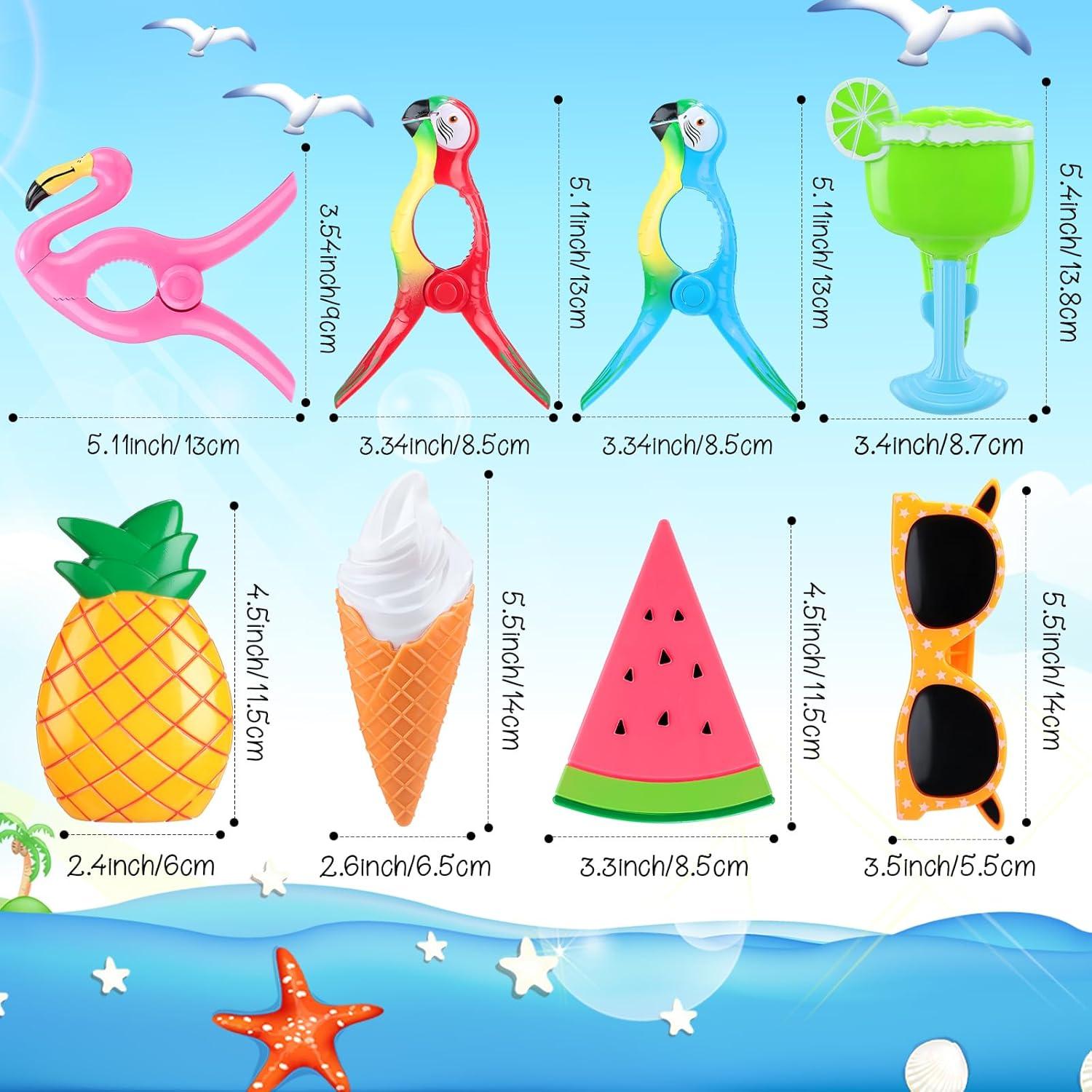 16 Clips para Toallas de Playa Rtteri - Diseño Variado