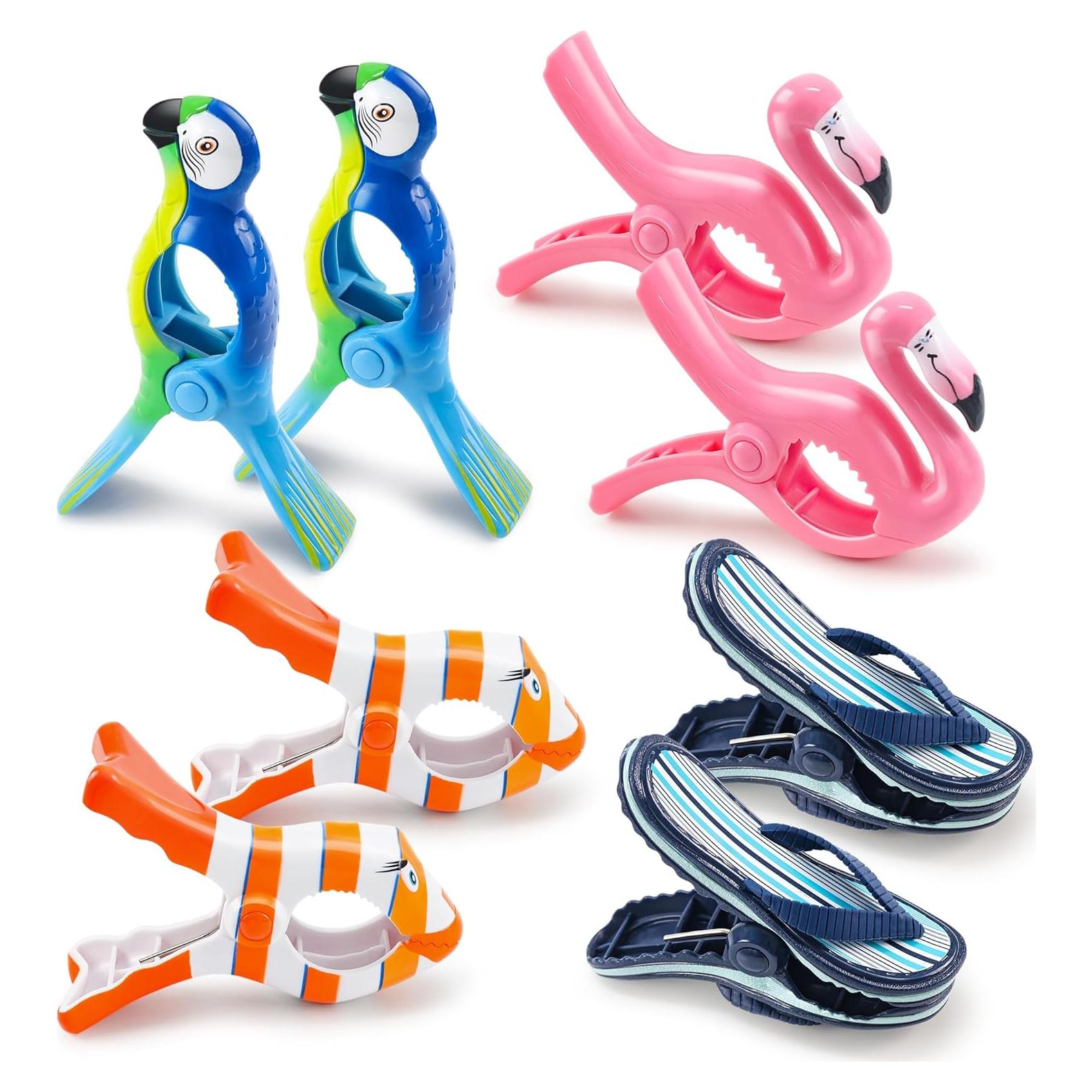 Paquete de 8 Clips para Toallas de Playa SUOEE - Diseño Colorido