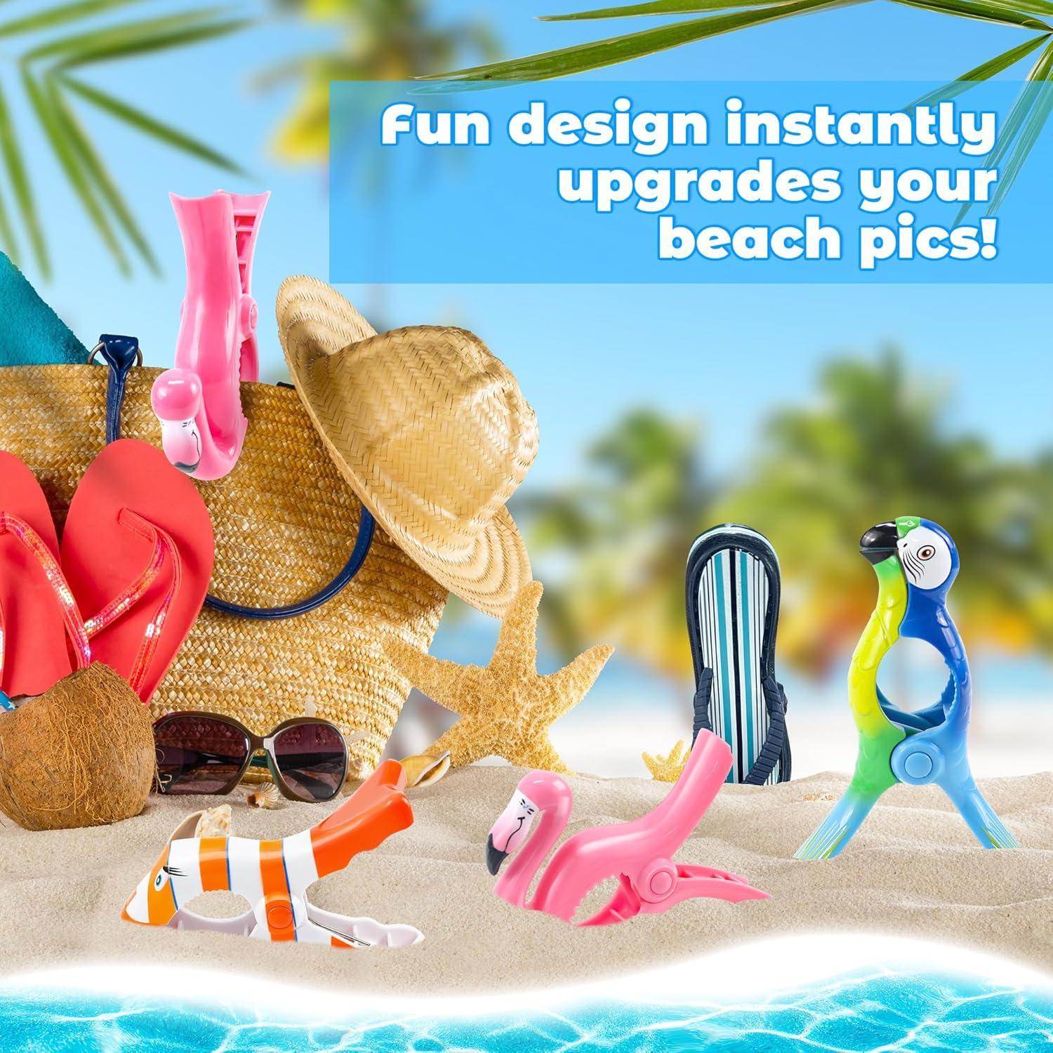 Paquete de 8 Clips para Toallas de Playa SUOEE - Diseño Colorido