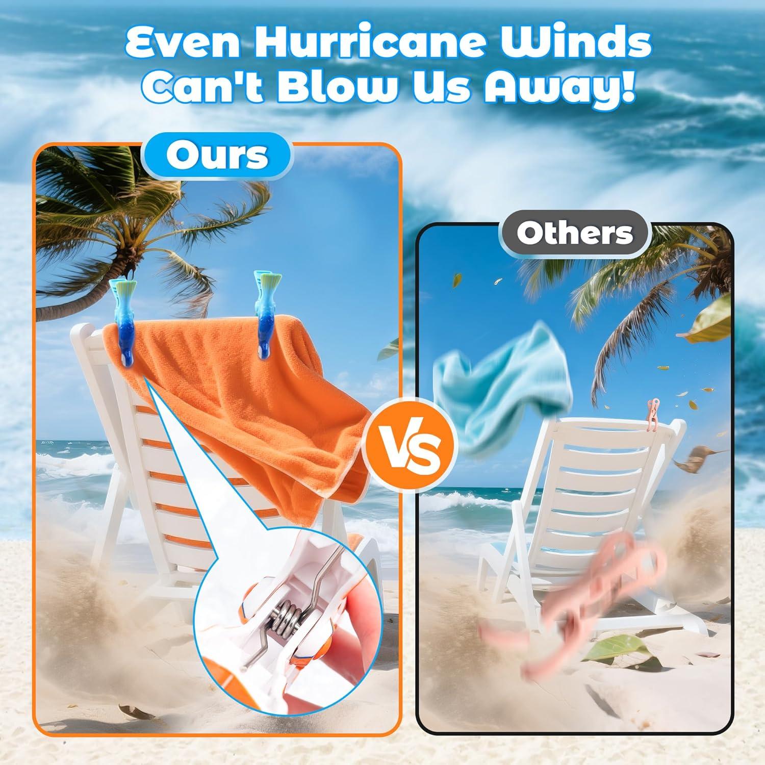 Paquete de 8 Clips para Toallas de Playa SUOEE - Diseño Colorido