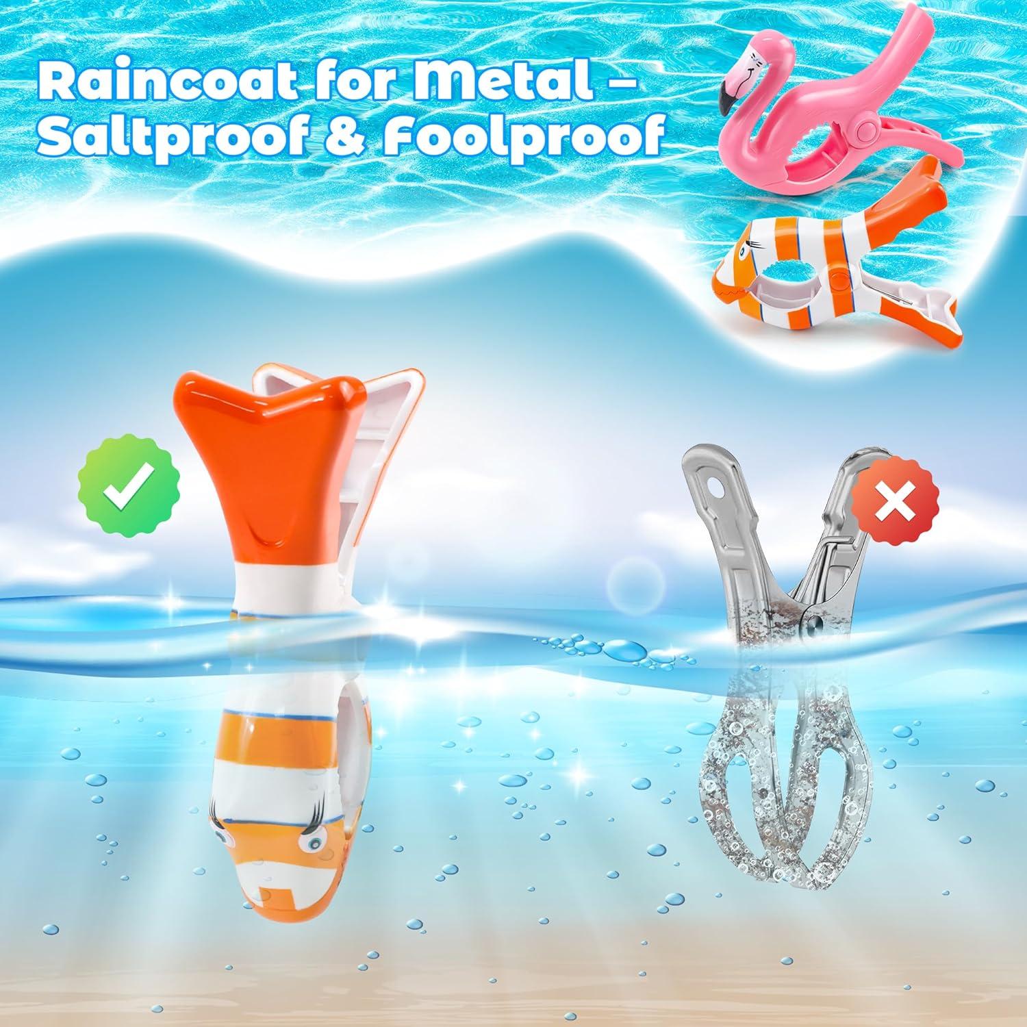 Paquete de 8 Clips para Toallas de Playa SUOEE - Diseño Colorido