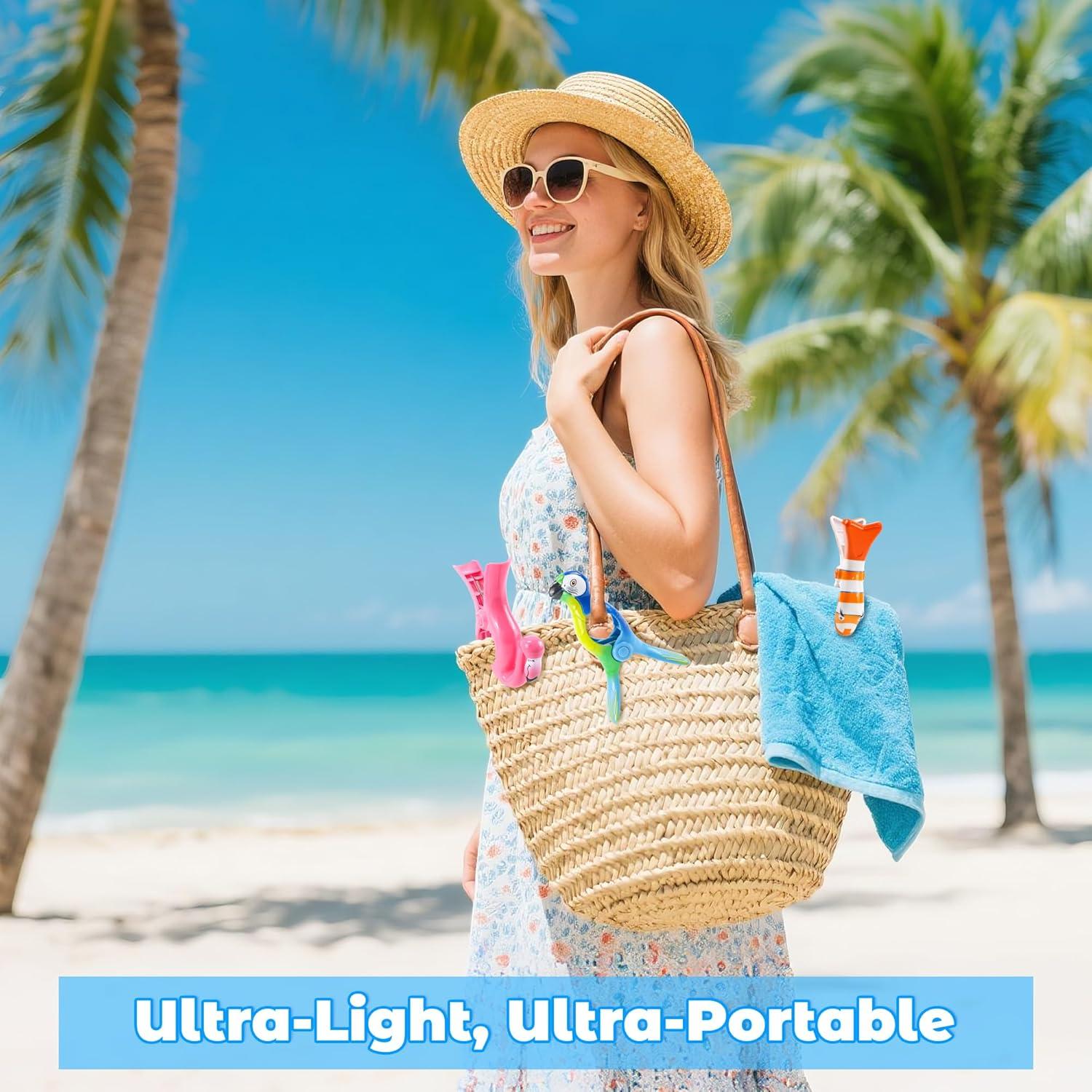 Paquete de 8 Clips para Toallas de Playa SUOEE - Diseño Colorido