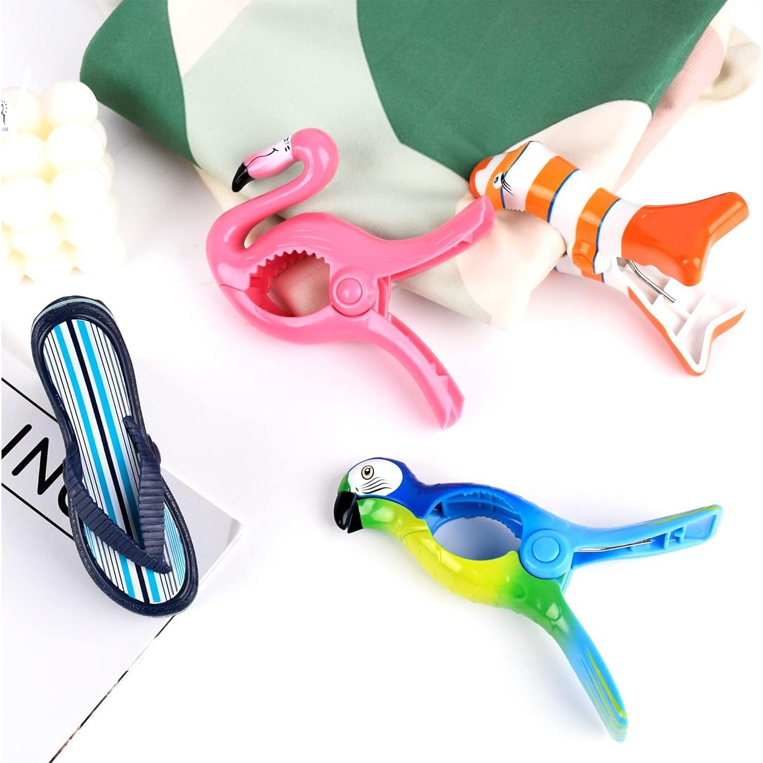 Paquete de 8 Clips para Toallas de Playa SUOEE - Diseño Colorido