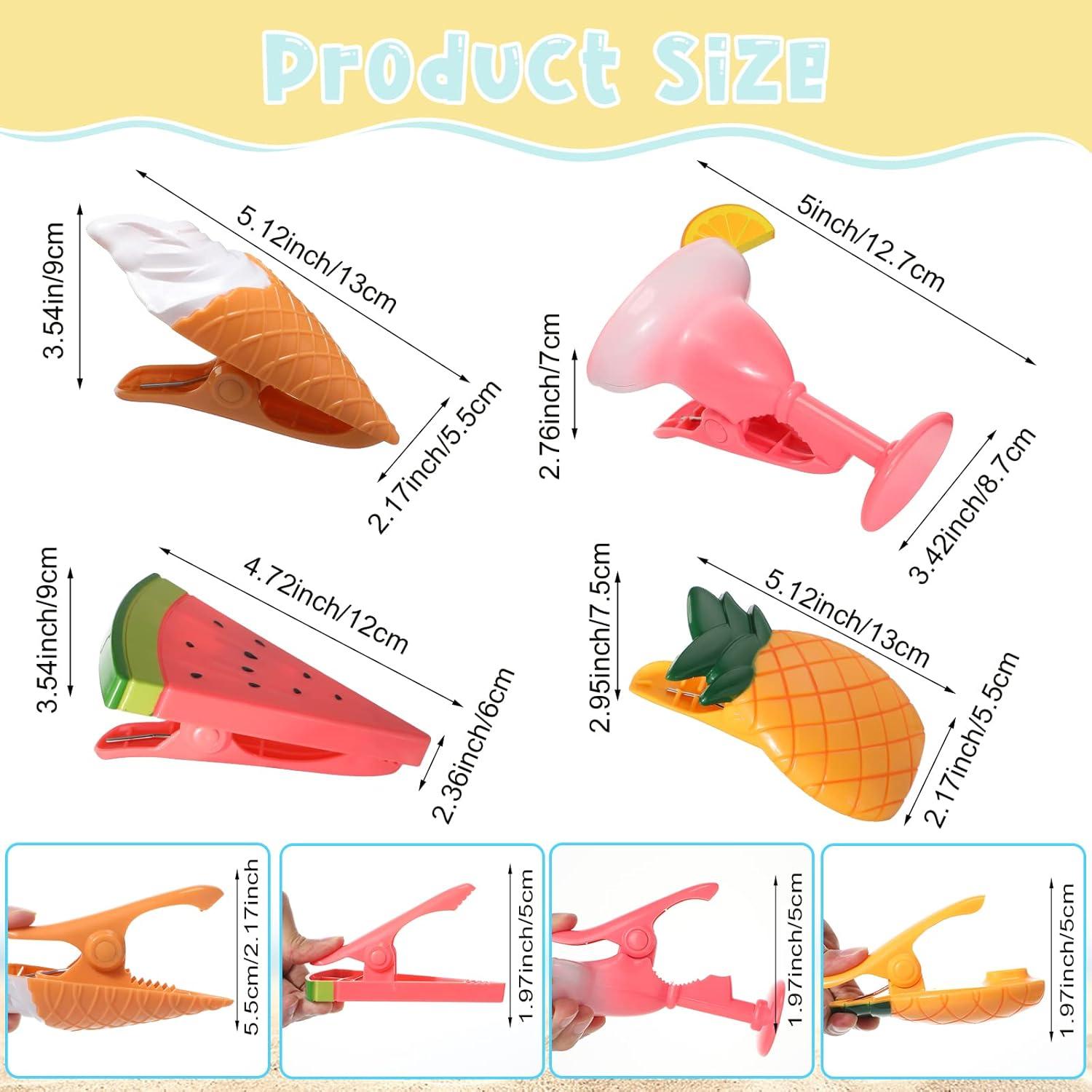 Clips para Toallas de Playa Honoson - 16 Piezas, 8 Estilos