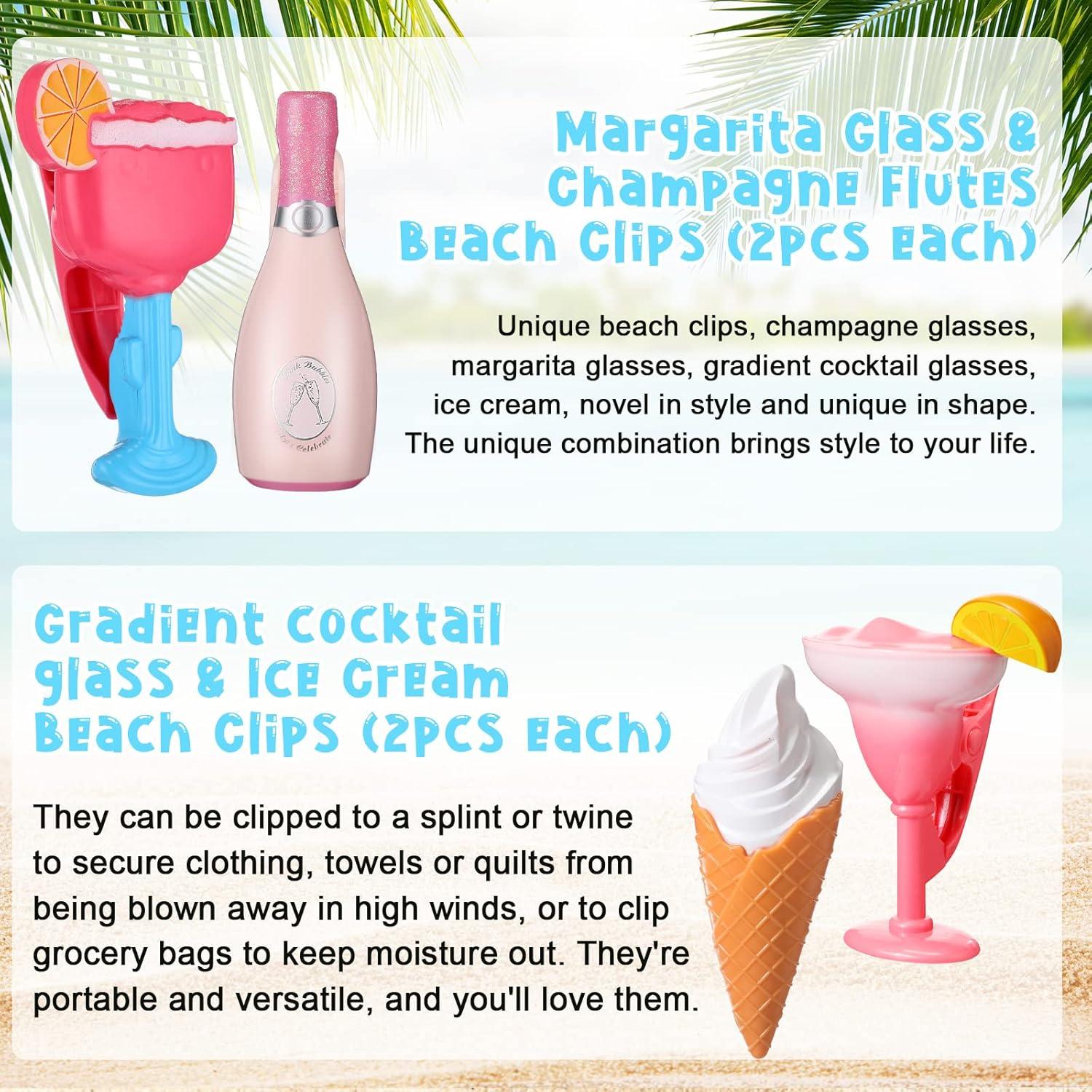 Clips para Toallas de Playa Honoson - 16 Piezas, 8 Estilos