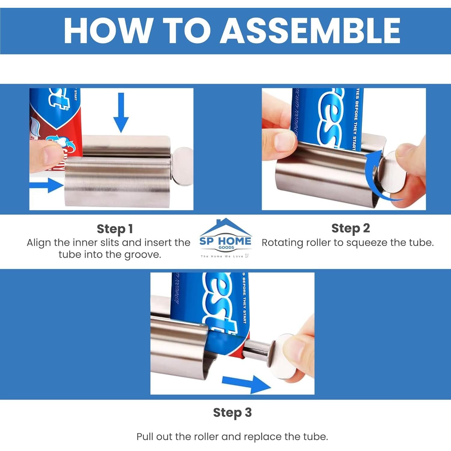 Rodillo Exprimidor de Pasta de Dientes Smart House Acero Inoxidable