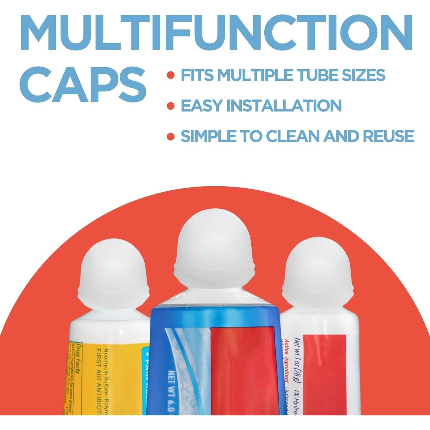 Tapa SqueezMe de Silicona Transparente para Pasta de Dientes - Paquete de 3