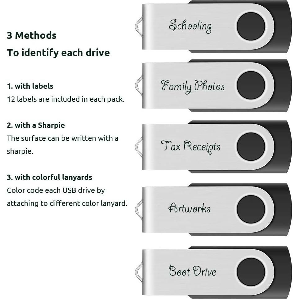 Enfain USB 2.0 Flash Drive 10 Unidades 1GB Negro